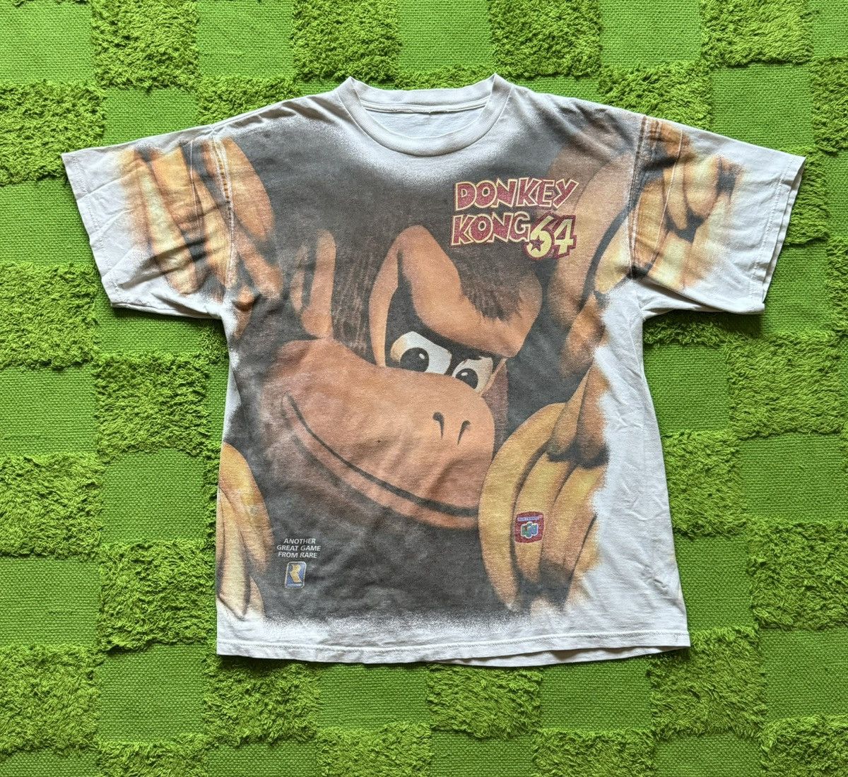 image of Vintage Donkey Kong Aop White Grail Beautiful Fade, Men's (Size XL)