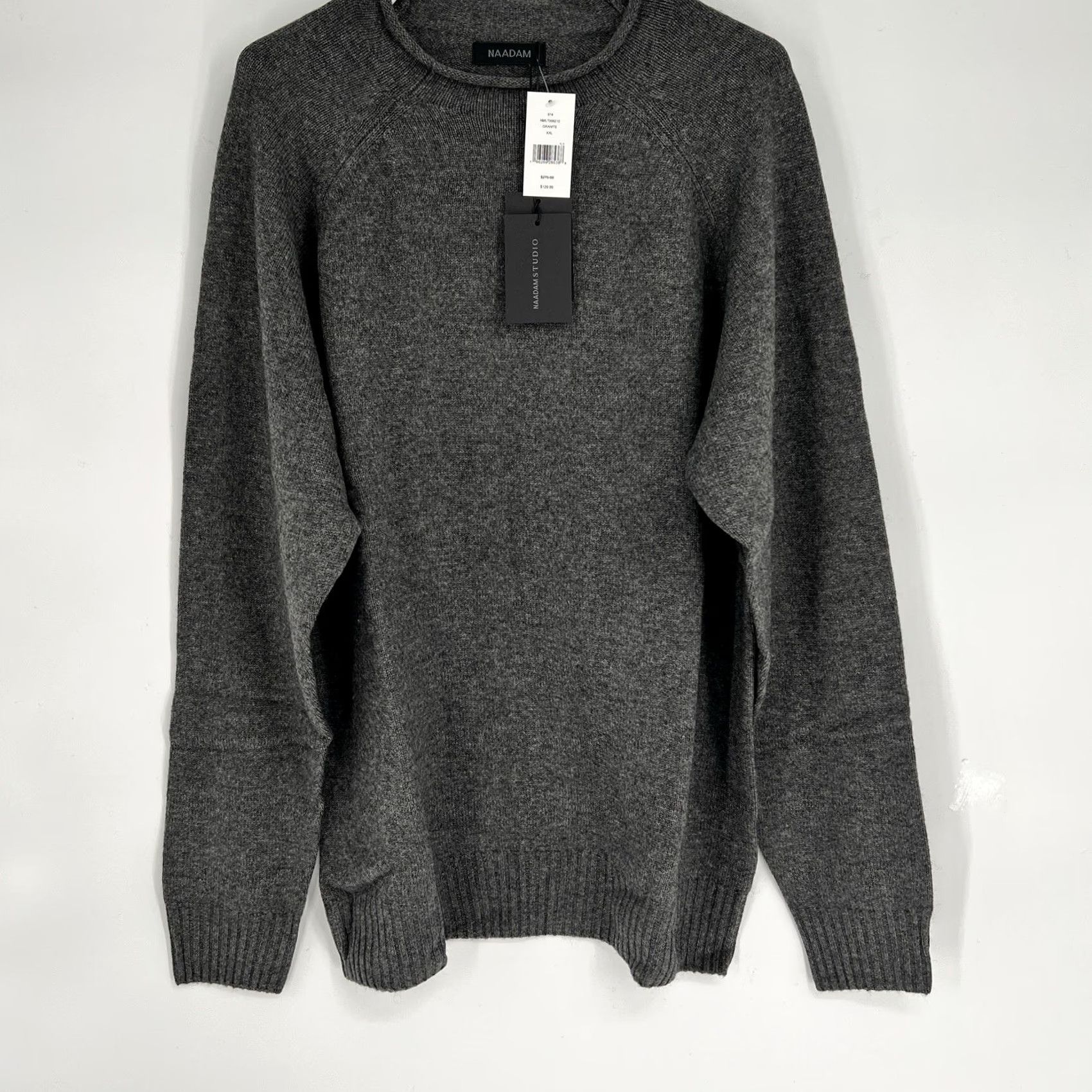 NAADAM Nadaam Men's Lightweight Cashmere & Wool Roll Neck Sweater 2XL Gray Shirt Pullover Long Sleeve Crew Neck Casual Formal Business White? Size US XXL / EU 58 / 5 - 2 Thumbnail