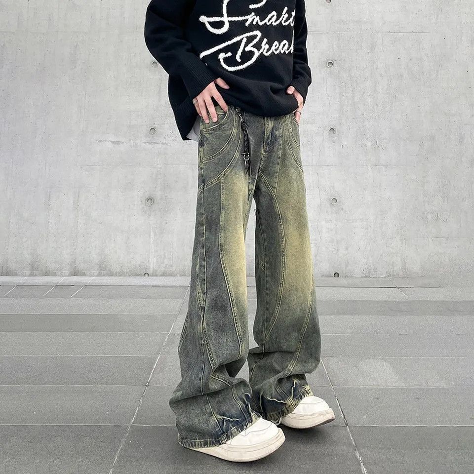 Designer × Japanese Brand × Jean Baggy Flared Leg Striped Rusty Jeans Size US 32 / EU 48 - 1 Thumbnail