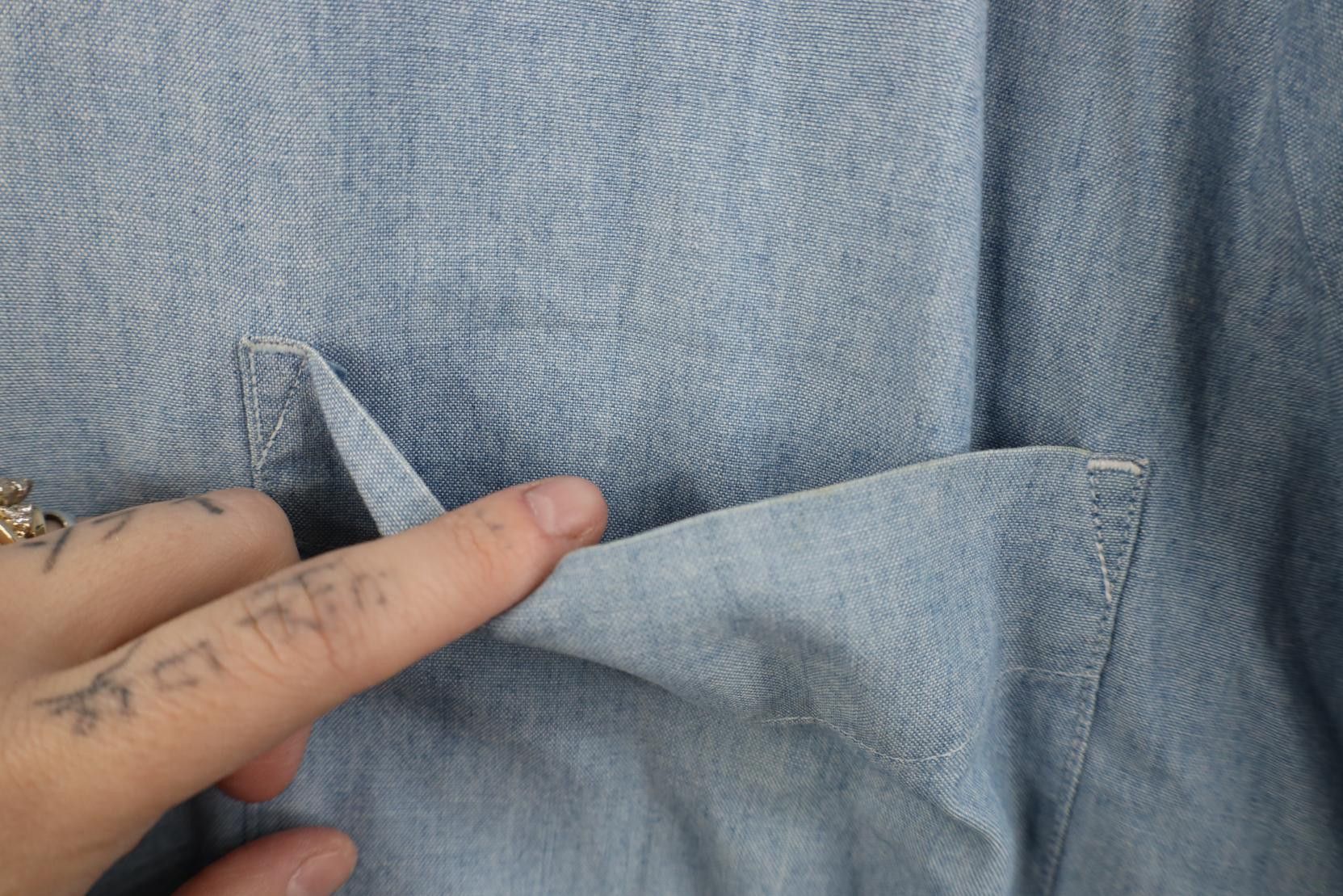 Eddie Bauer Vintage 90s Eddie Bauer Denim Short Sleeve Button Down Shirt Size US XL / EU 56 / 4 - 5 Thumbnail
