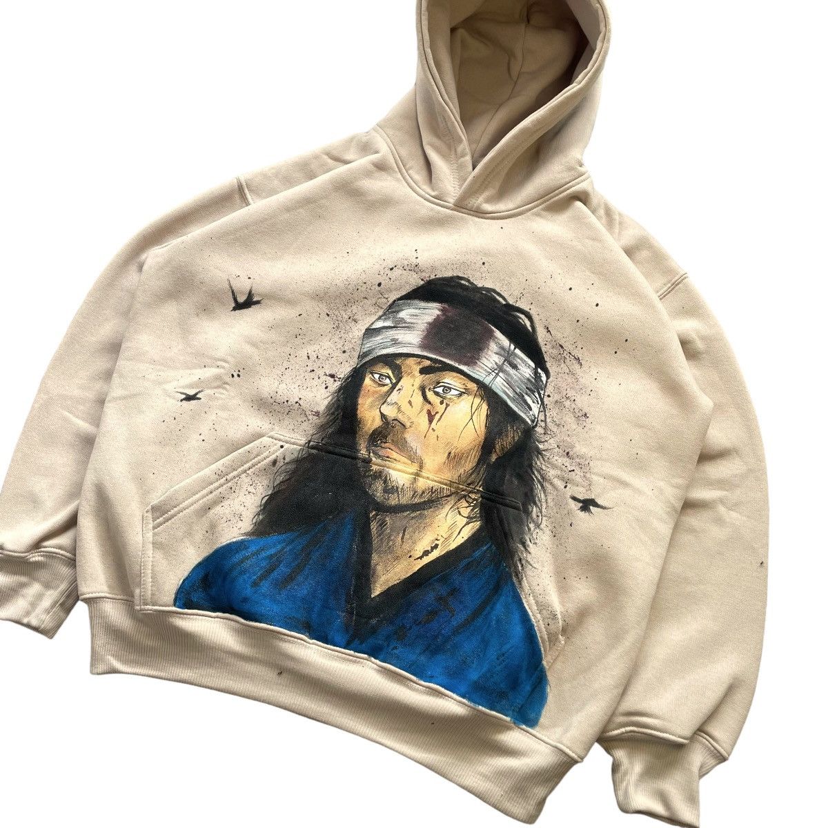 Anime VAGABOND MUSASHI MIYAMOTO CUSTOM HAND PAINTED HOODIE Size US L / EU 52-54 / 3 - 4 Thumbnail