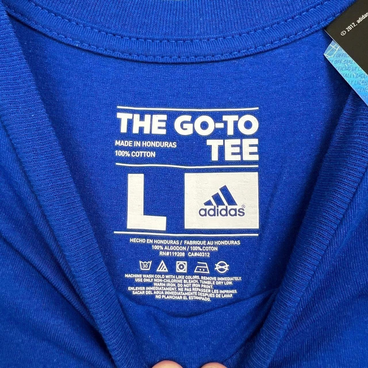 Adidas Kansas Jayhawks Shirt Men Short Sleeve Crew Neck Cotton L Size US L / EU 52-54 / 3 - 6 Thumbnail