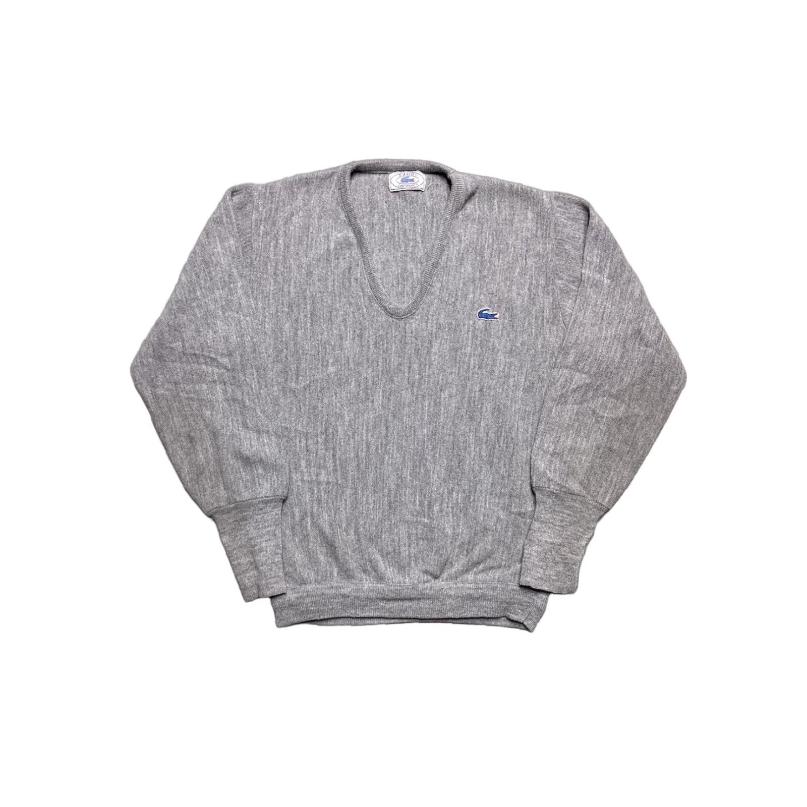 Lacoste VINTAGE Izod Lacoste v neck sweater long sleeve gray gator 1970s 80s medium Size US M / EU 48-50 / 2 - 1 Thumbnail