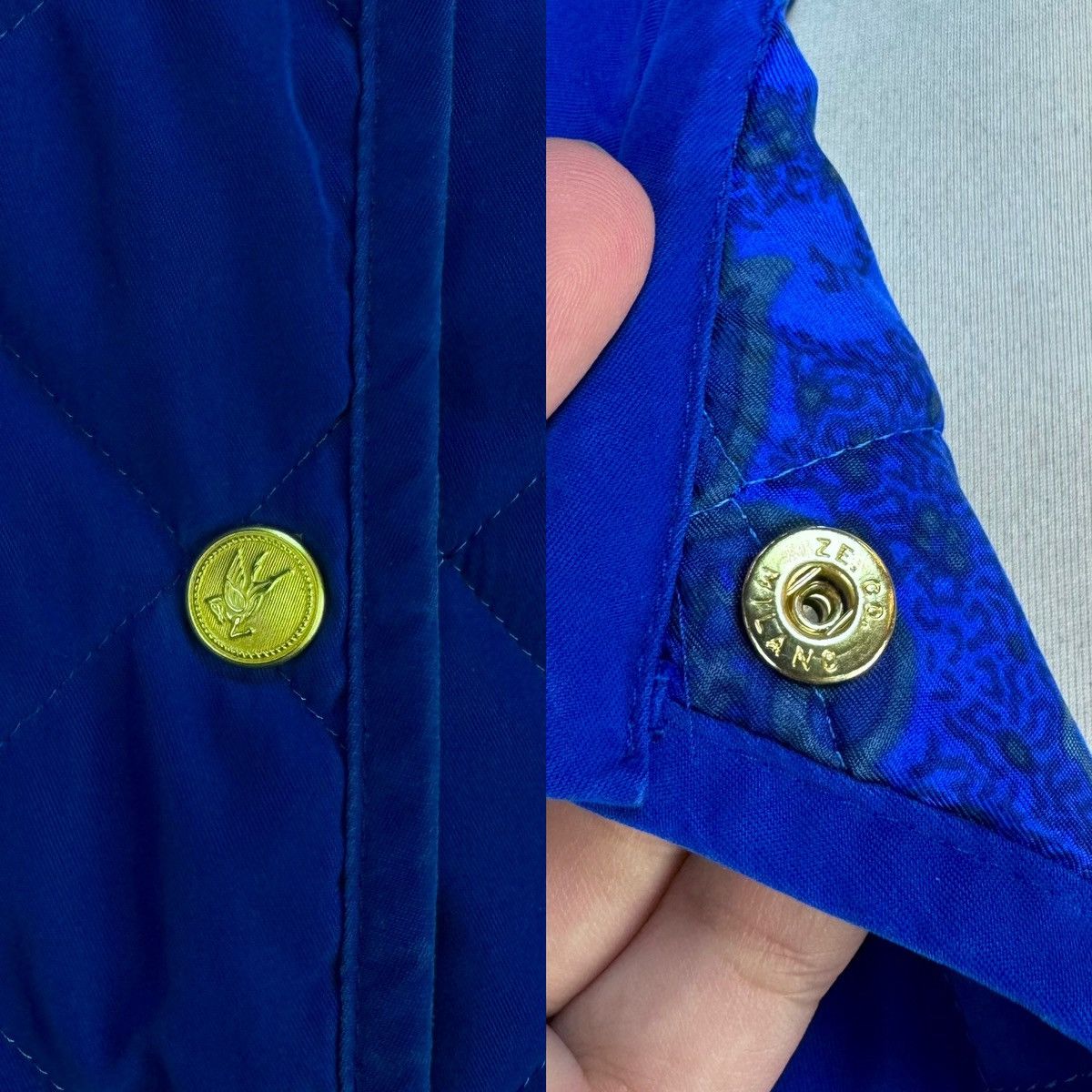 Etro × Vintage ETRO Milano Silk Quilted Blue Jacket Size M / US 6-8 / IT 42-44 - 8 Thumbnail