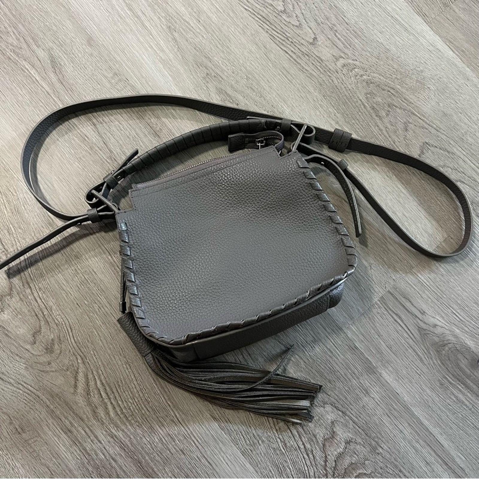 Allsaints All Saints Mori Lea Leather Crossbody Bag Tassel Pebbled Size ONE SIZE - 1 Thumbnail