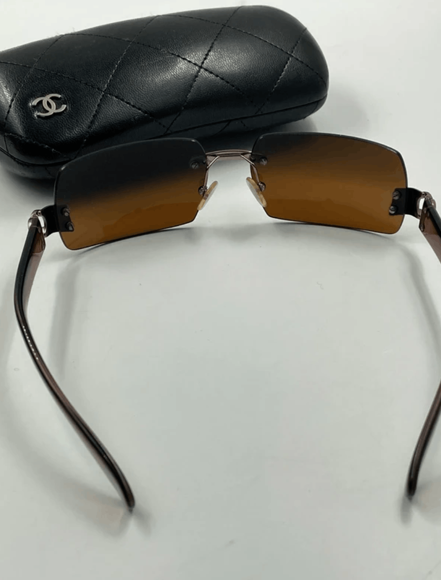 Chanel CHANEL Sunglasses 4048 Rimless Rhinestone 4017 Shields RI832 Size ONE SIZE - 4 Thumbnail