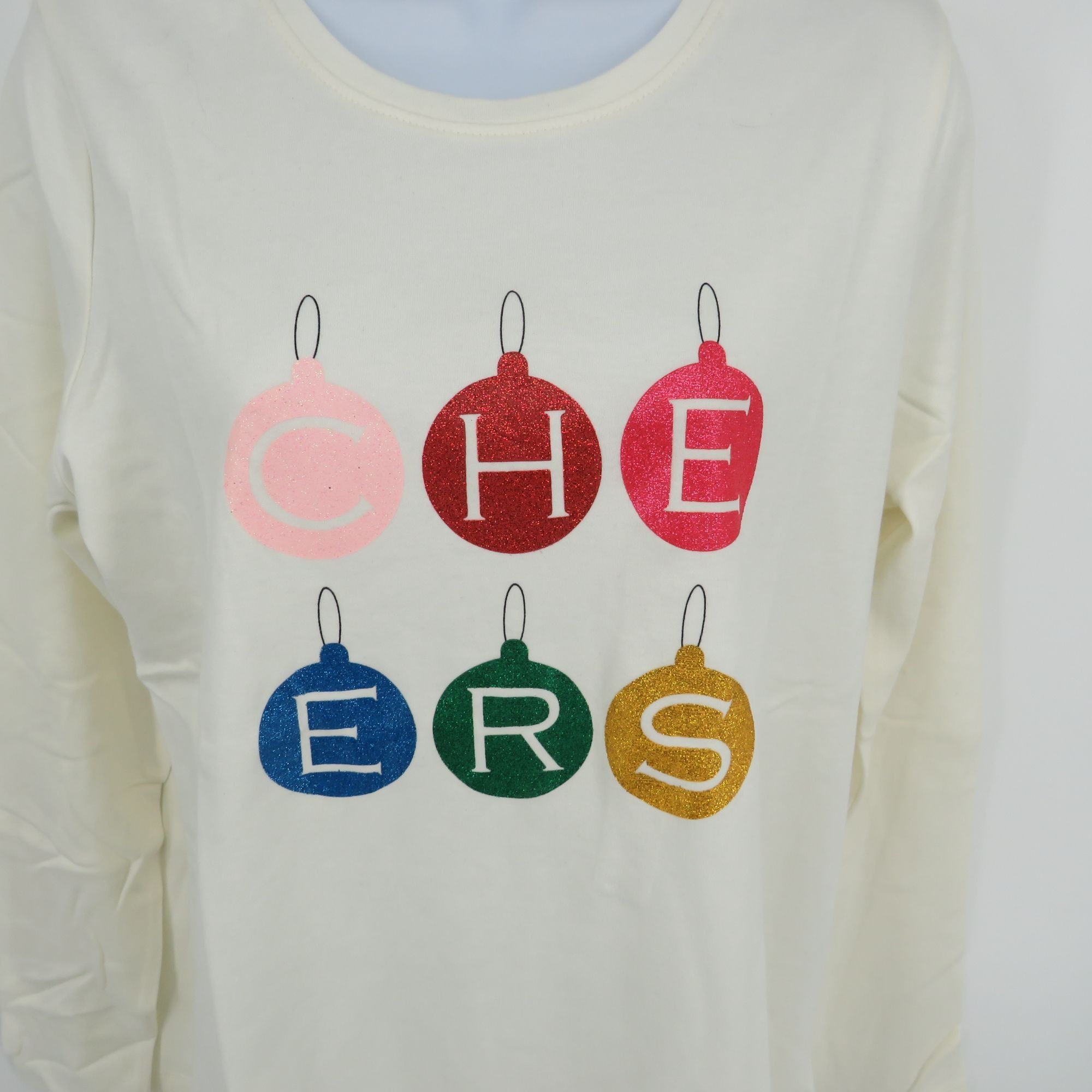 Other Kim Rogers Women's Long Sleeve "Cheers" Ornament Tee Shirt P Size S / US 4 / IT 40 - 3 Thumbnail