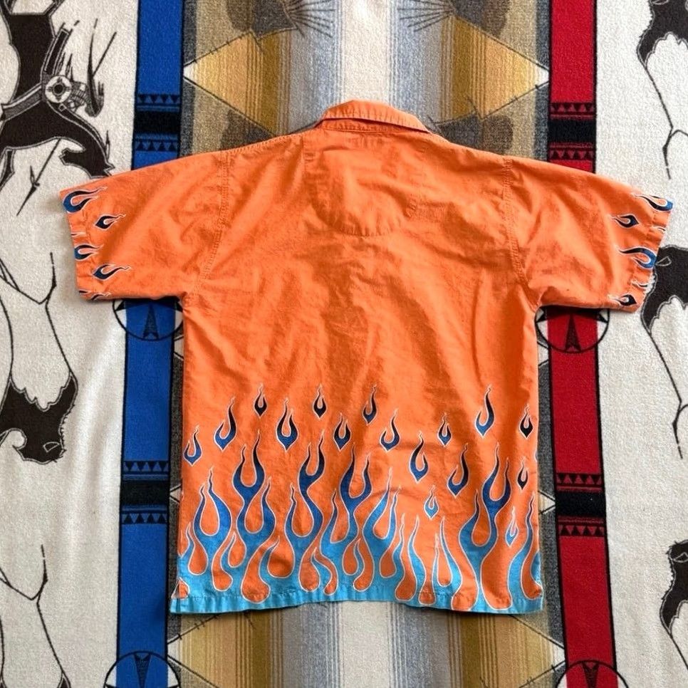 Vintage VINTAGE No Boundaries Shirt Size Large Y2K Grunge Skater Flames Orange Size US L / EU 52-54 / 3 - 2 Thumbnail