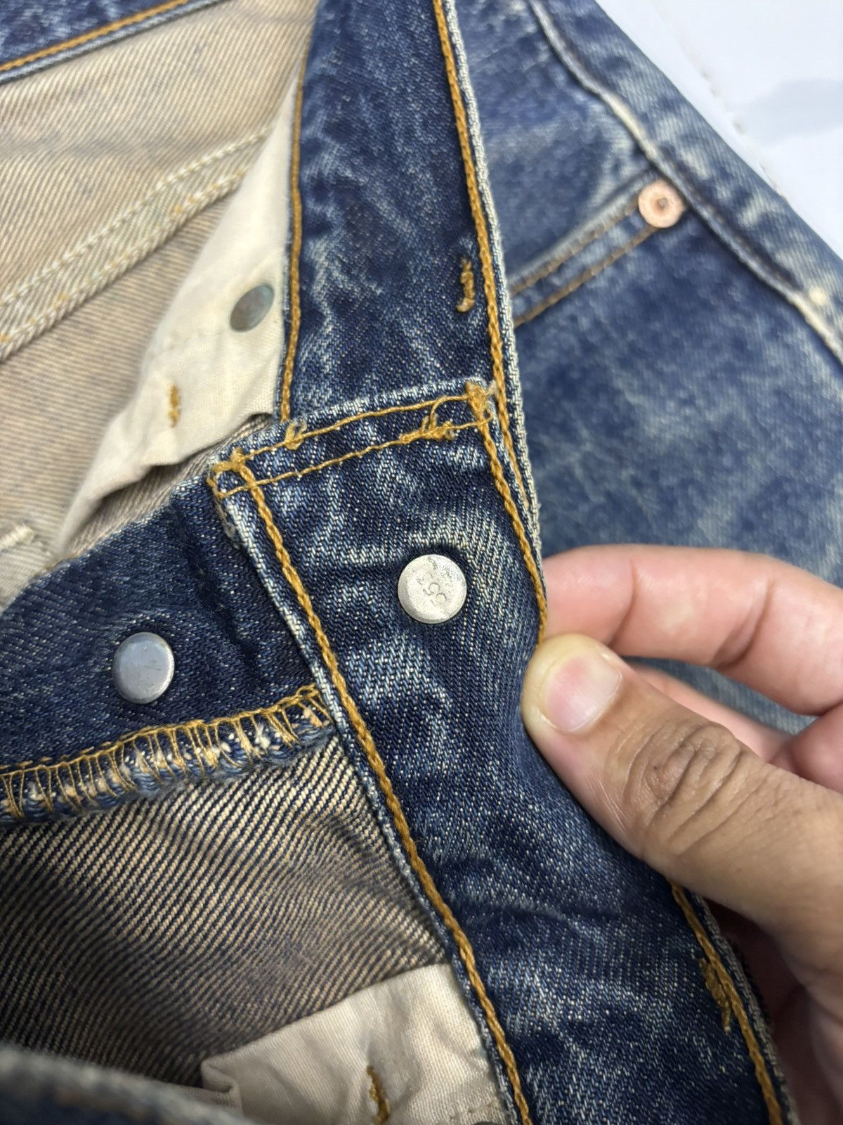 Kapital 🔥VINTAGE LEVIS 501 DISTRESSED PATINA AGED DENIM JEANS Size US 32 / EU 48 - 13 Thumbnail