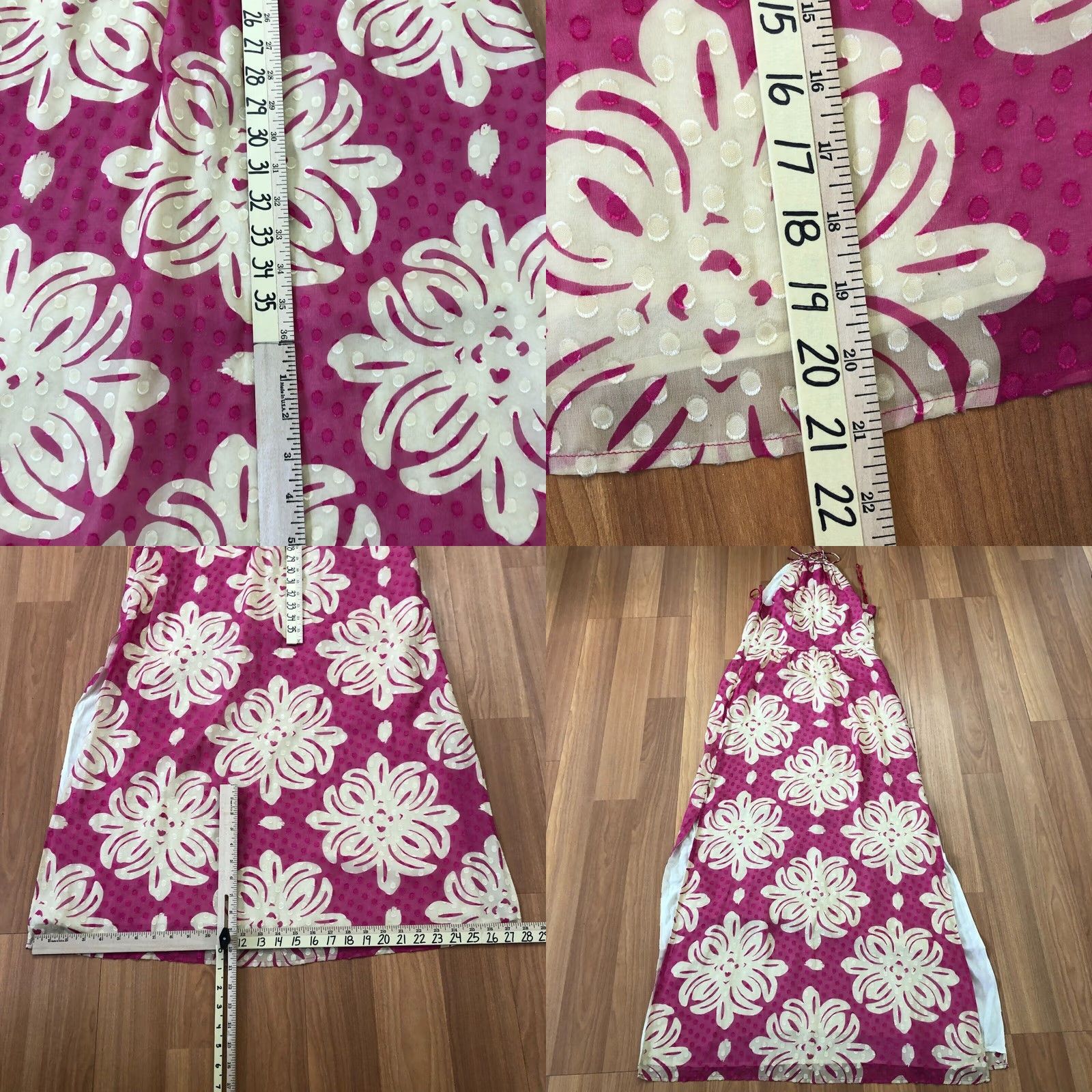 Vineyard Vines Vineyard Vines Maxi Dress Halter Pink Ivory 4 Women Sleeveless Long Silk Blend 14 Size S / US 4 / IT 40 - 10 Thumbnail