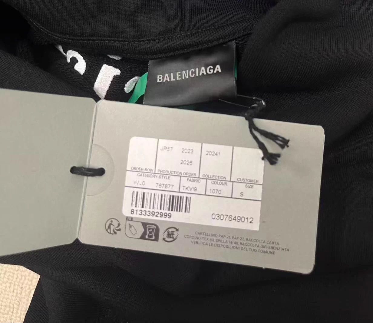 Balenciaga Balenciaga logo embroidered hoodie men's black S Size US S / EU 44-46 / 1 - 4 Thumbnail