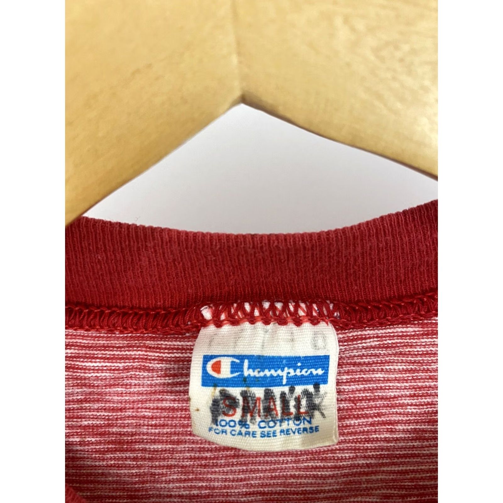 Champion VINTAGE 70s Champion Striped T-Shirt Size S Red USA Mens Size US S / EU 44-46 / 1 - 4 Thumbnail
