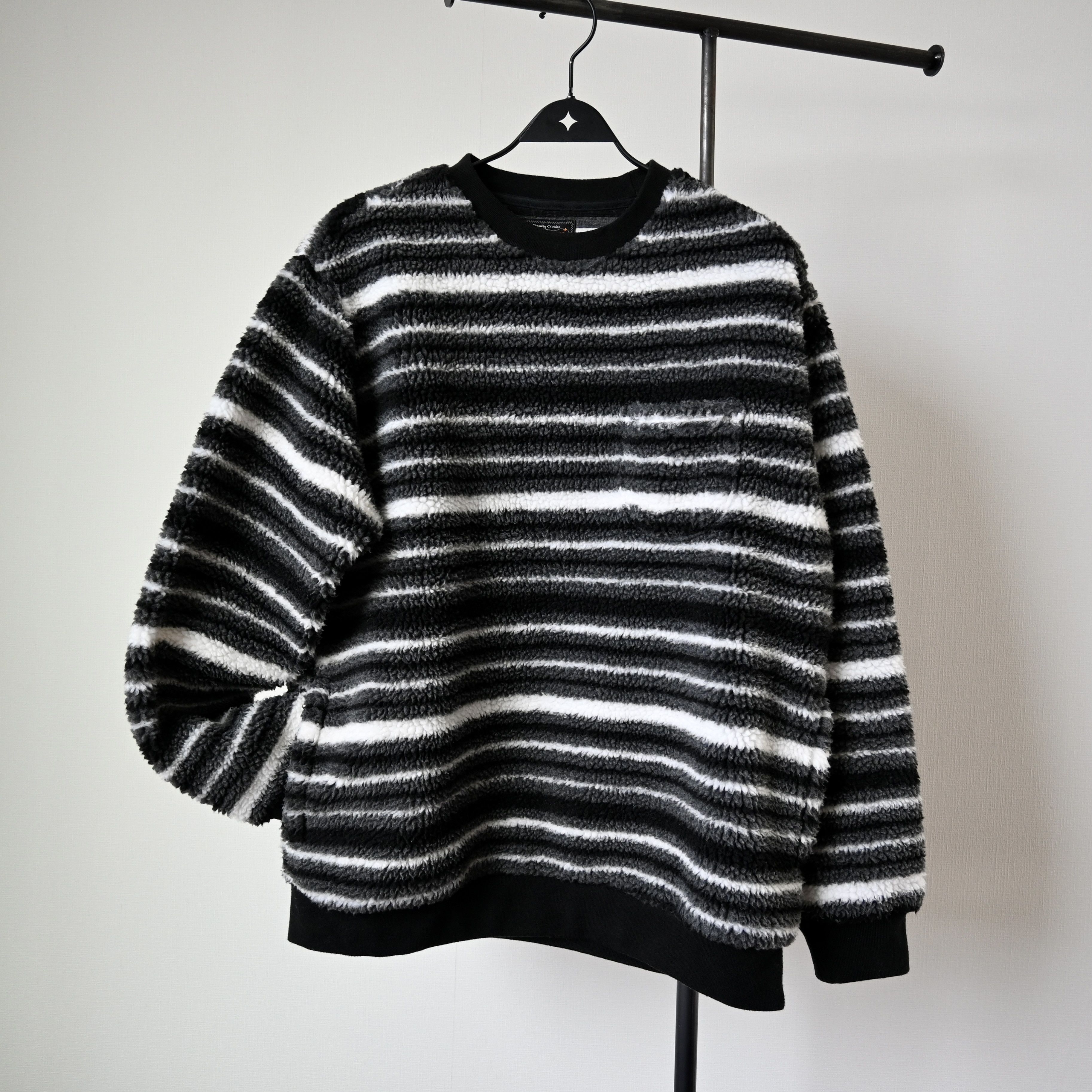 Beams Plus BEAMS Plus striped chunky fleece crewneck pullover Size US L / EU 52-54 / 3 - 2 Thumbnail