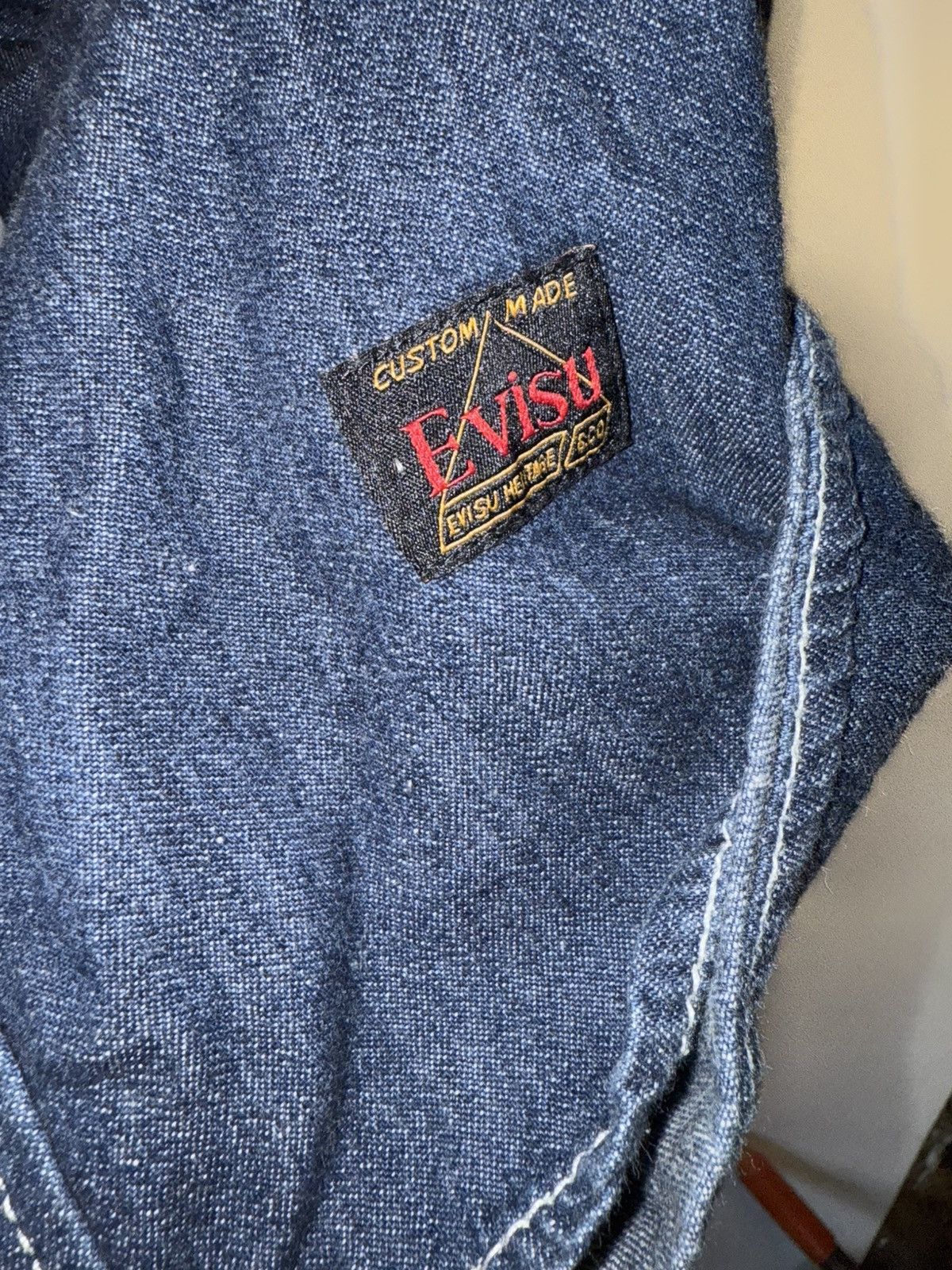Evisu Vintage EVISU LONG SLEEVE JAPANESE DARK BLUE DENIM BUTTON UP Size US XL / EU 56 / 4 - 6 Thumbnail