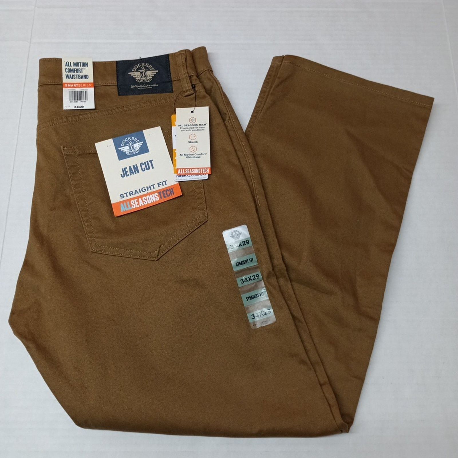 Dockers Dockers Pants Men's 34x29 Brown Straight Fit Jean Cut Size US 34 / EU 50 - 1 Thumbnail