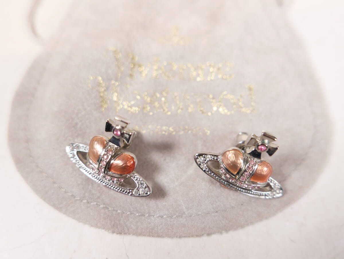 Vivienne Westwood Orb Heart Stud Earrings