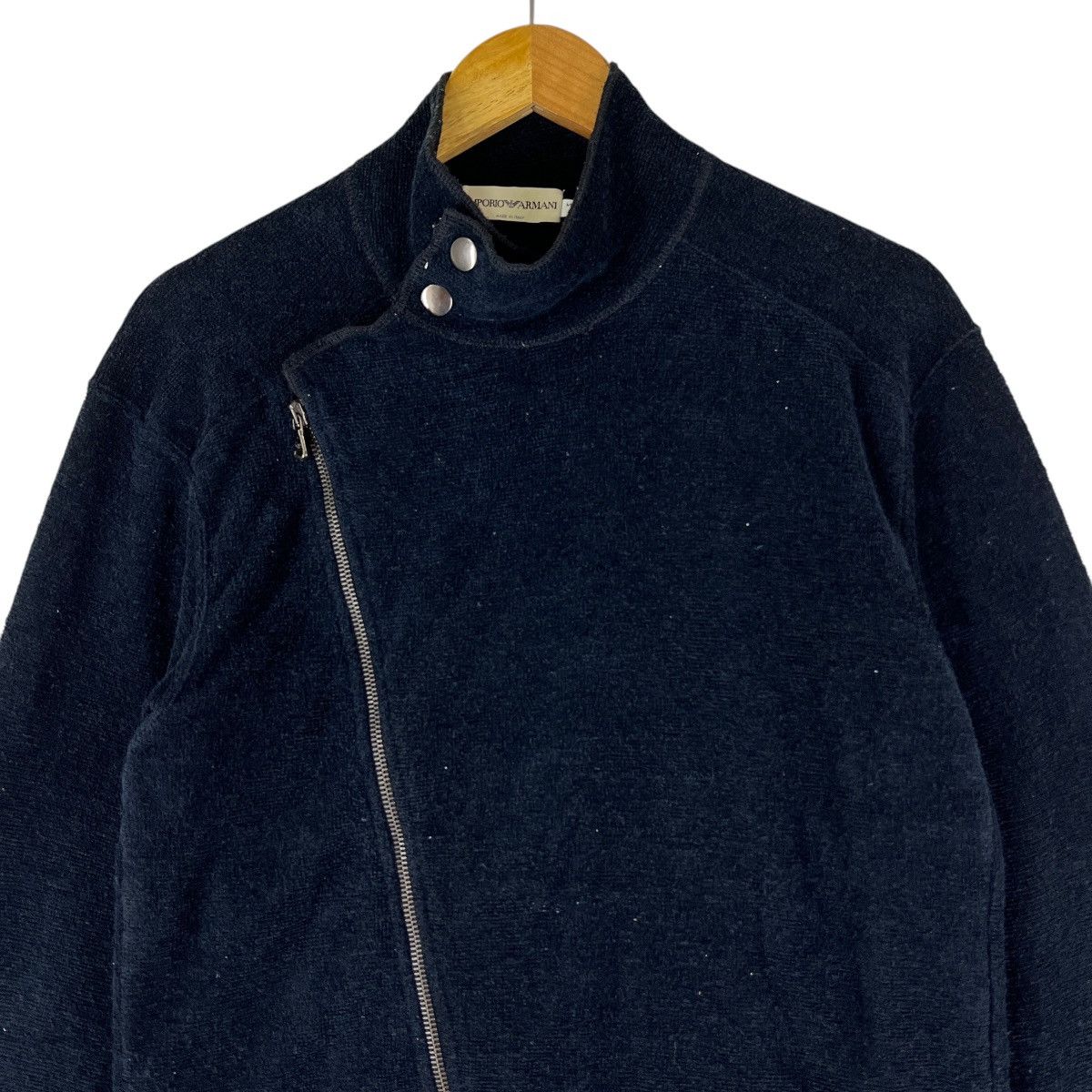 Emporio Armani 90s VINTAGE EMPORIO ARMANI ASYMETRICAL ZIPPER SWEATER JACKET Size US L / EU 52-54 / 3 - 3 Thumbnail