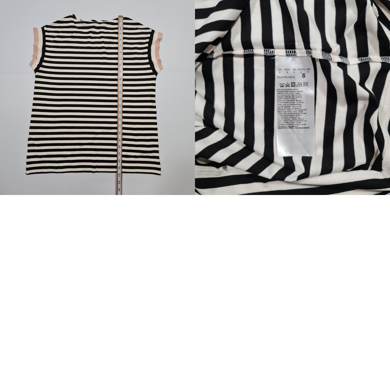 CO Betty & Co Womens T Shirt White Black Small Striped Short Sleeves Stretch Top Size S / US 4 / IT 40 - 8 Thumbnail