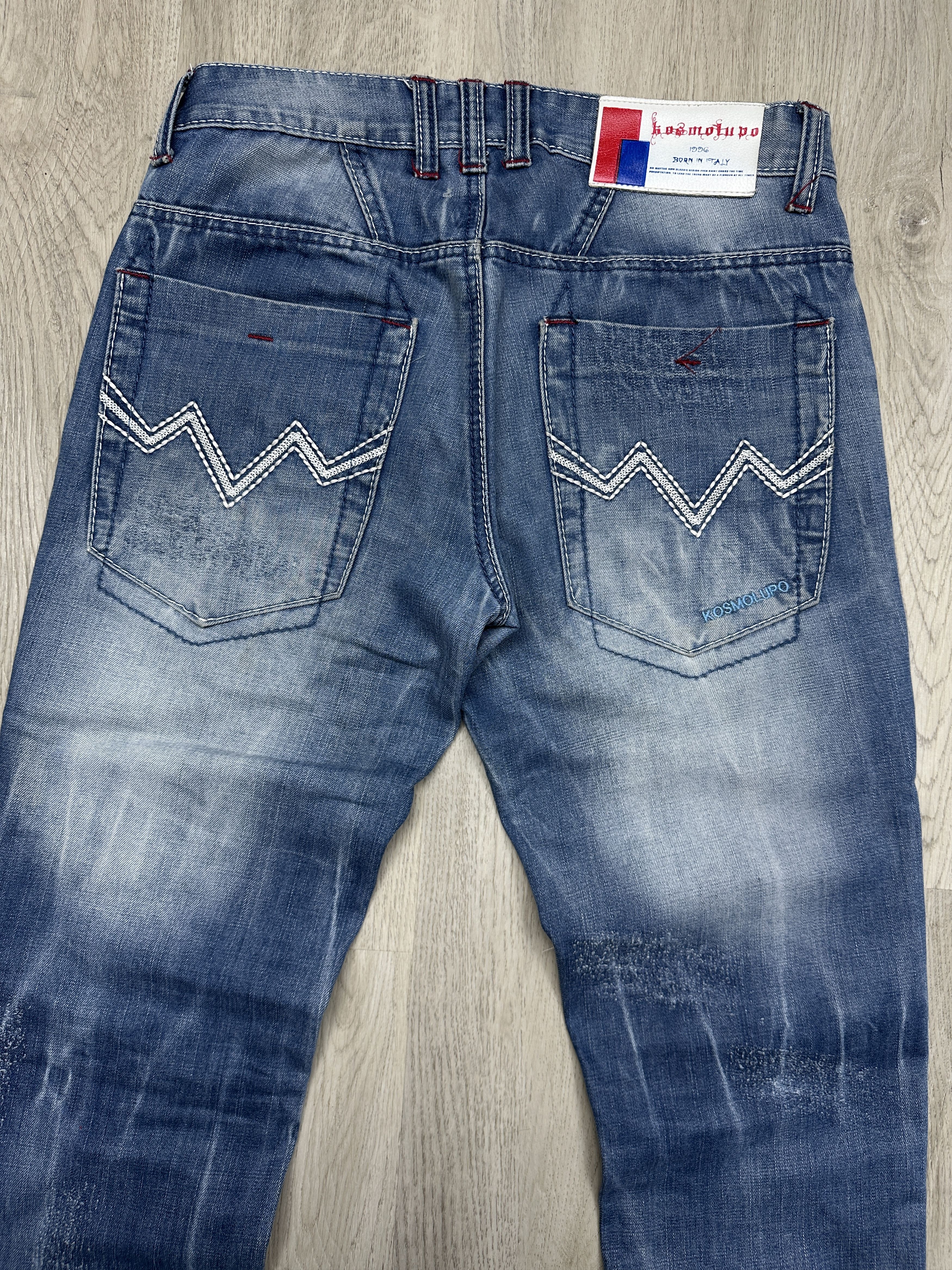 If Six Was Nine K&M Kosmo Lupo Patchwork Denim Pants Jeans Size US 29 - 10 Thumbnail