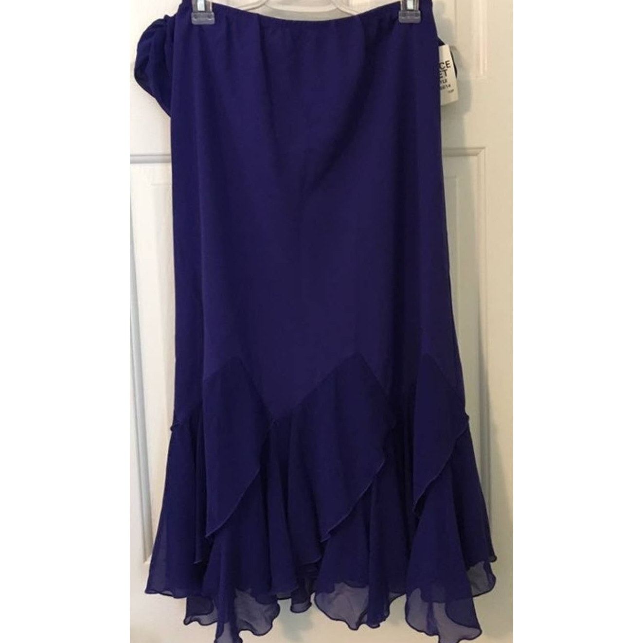 Other NWT SL Fashions 10P Purple Chiffon 2 Piece Dress Skirt & Top Size L / US 10 / IT 46 - 2 Thumbnail
