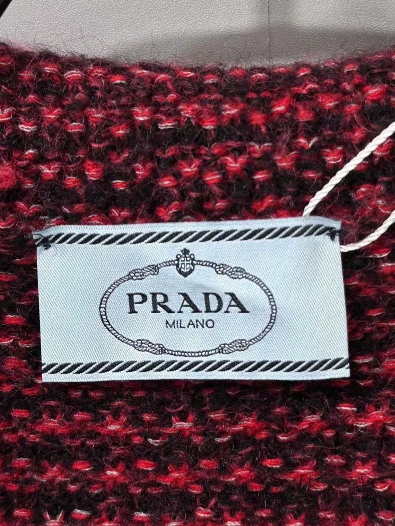 Prada Prada Black and red tweed knitted cardigan jacket 2504-Next Size XS / US 0-2 / IT 36-38 - 4 Thumbnail