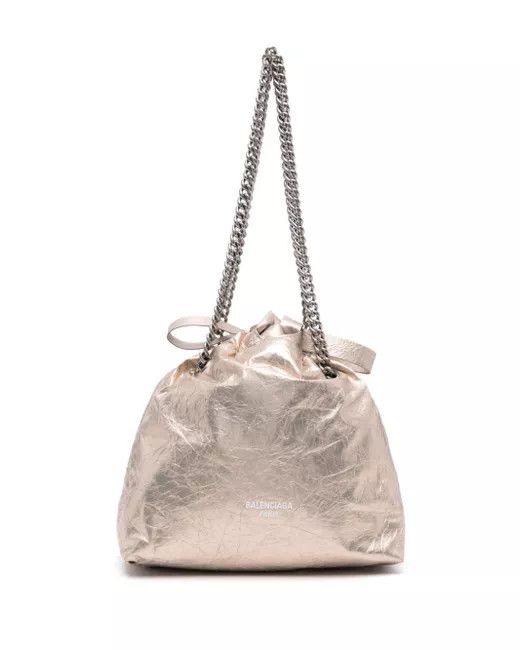 Balenciaga o1mt1gz1224 Size: OS / Crush Tote Bag in Beige Size ONE SIZE - 1 Thumbnail