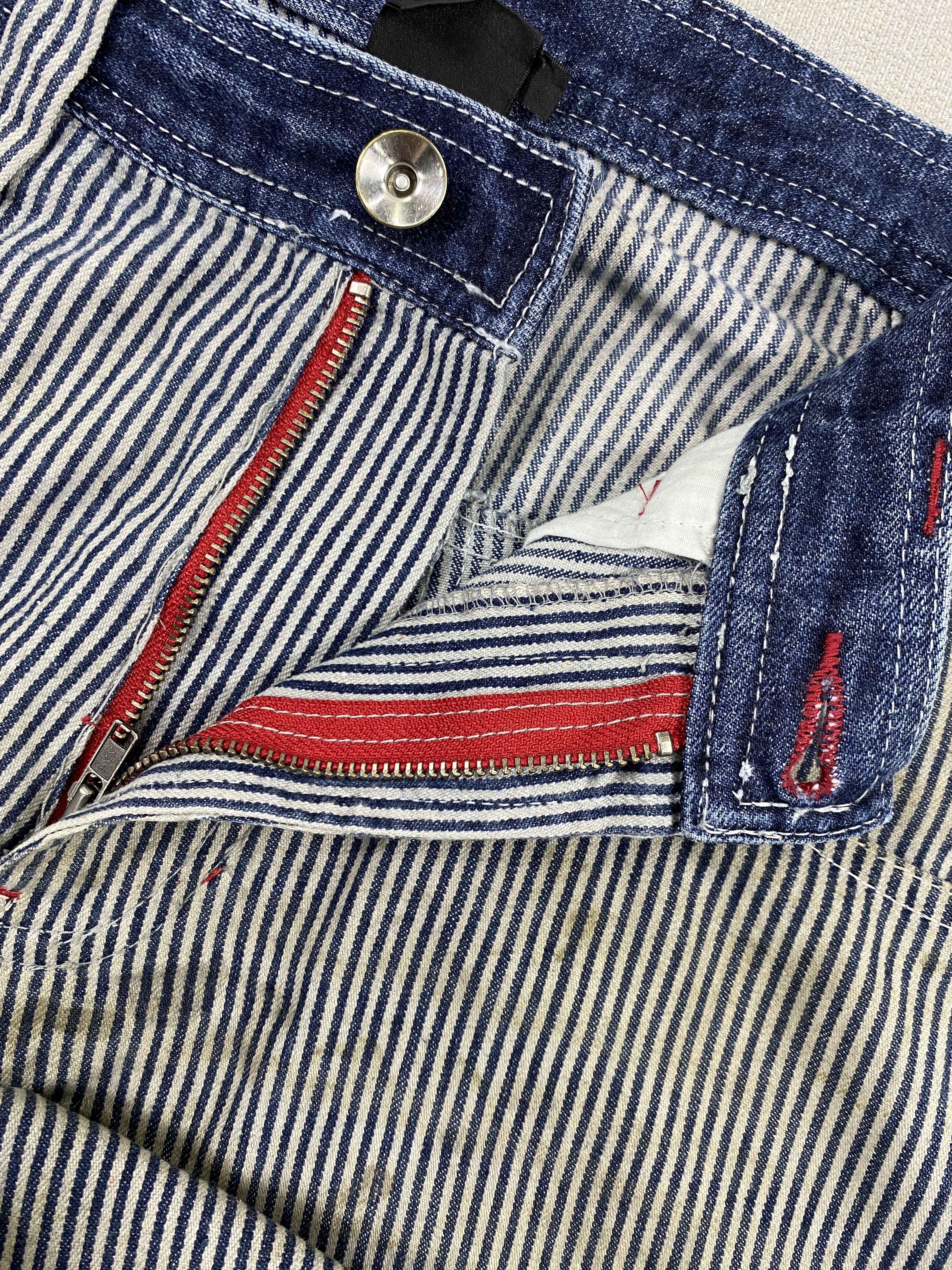 Japanese Brand Distressed Vintage Hickory Pants 34x32 Denim- JN3573 Size US 34 / EU 50 - 6 Thumbnail