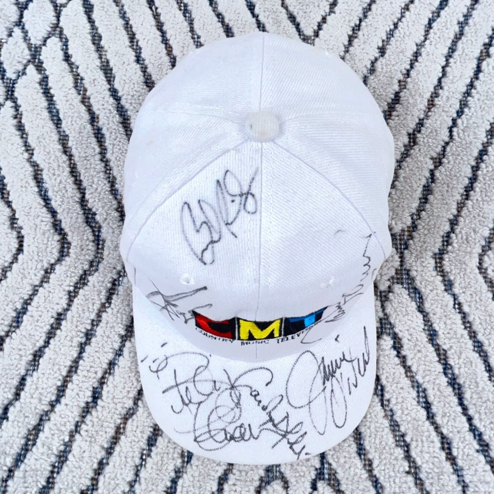 Vintage VINTAGE KC Collections White Snapback Hat Adult Adjustable 90s Country Music Autographed Untested Size ONE SIZE - 2 Thumbnail
