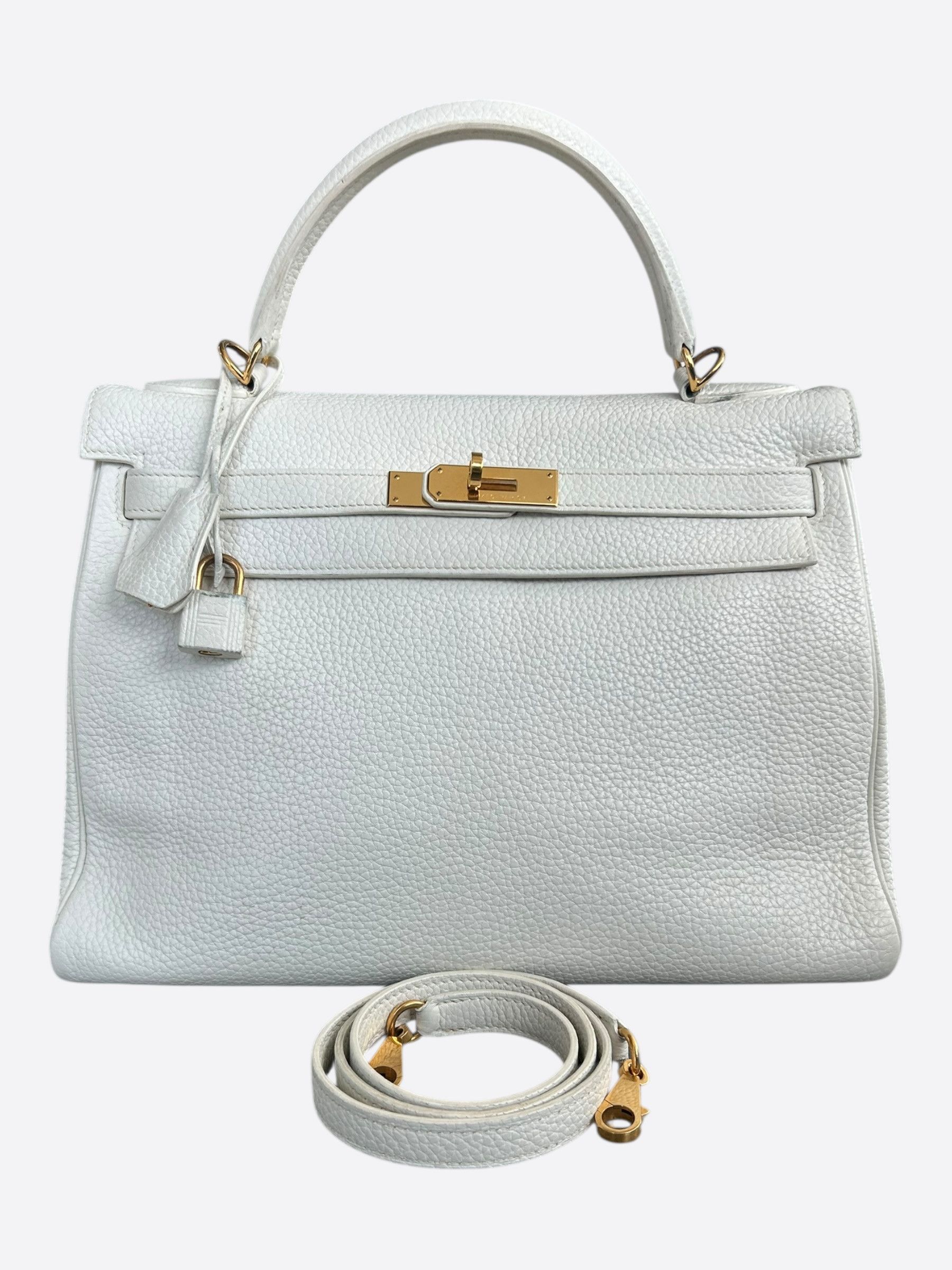Hermes Hermes White Togo & Gold Hardware Kelly 32 Size ONE SIZE - 1 Thumbnail