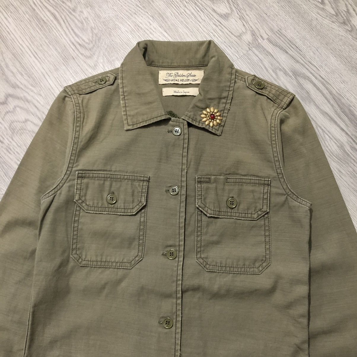 Remi Relief 🇯🇵 Remi Relief Japan Workshirt Double Pocket Military Green Size US XS / EU 42 / 0 - 4 Thumbnail