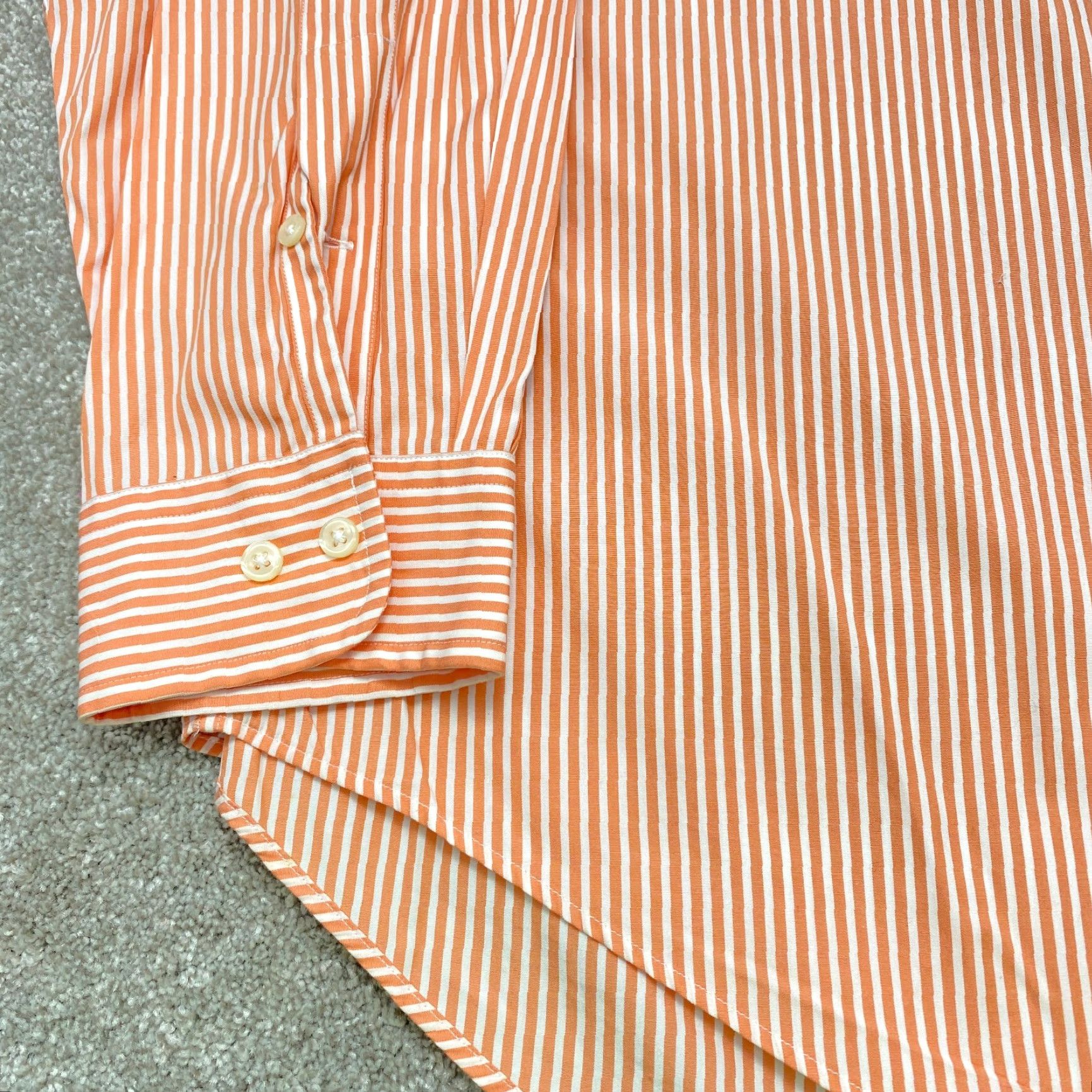 Ralph Lauren Ralph Lauren Classic Fit Long Sleeve Button Up Mens 2XL Orange White Striped Shirt Size US XXL / EU 58 / 5 - 2 Thumbnail