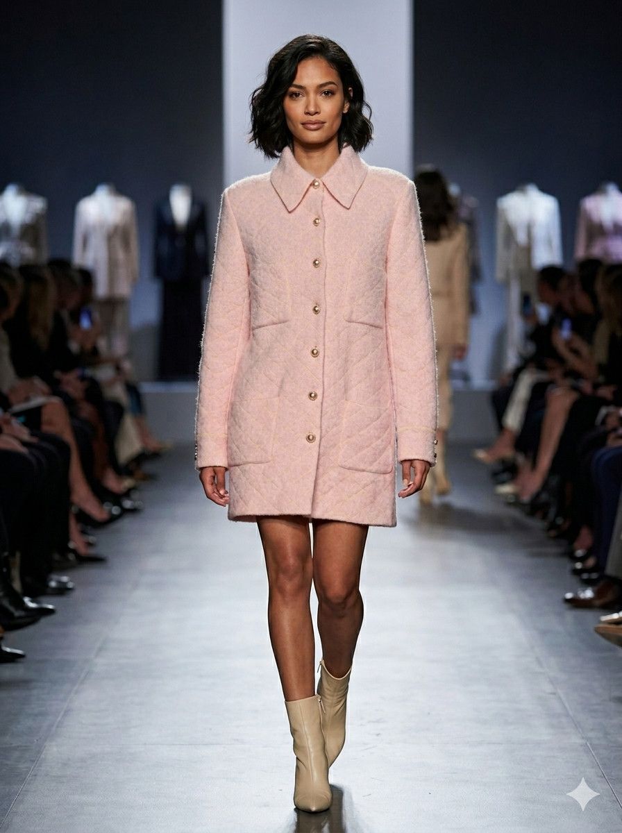Chanel CHANEL Matelassé Pink Beige Knit Cardigan Jacket FR 38/US 6 Size S / US 4 / IT 40 - 1 Thumbnail