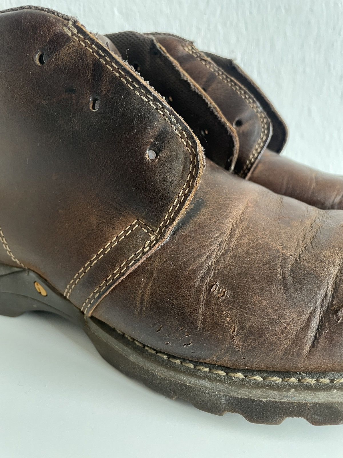 Caterpillar Caterpillar Distressed Leather Work Boots Patina size 46 Size US 12.5 / EU 45-46 - 9 Thumbnail