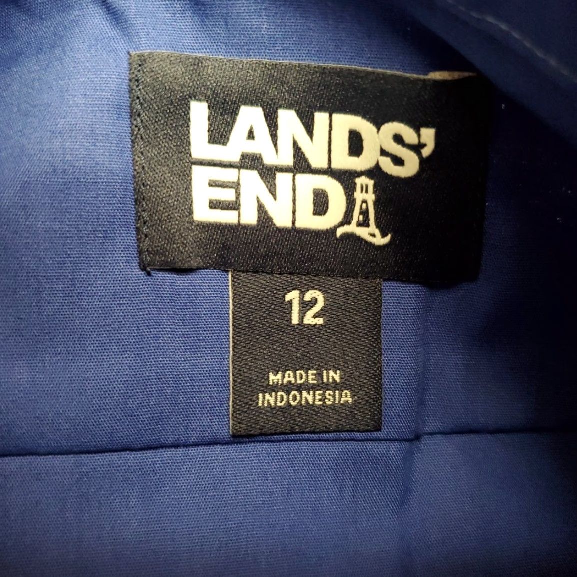 Lands' End VINTAGE Lands' End Shirt Womens 12 Cobalt Blue Long Sleeve Broadcloth Wrinkle Free Size XL / US 12-14 / IT 48-50 - 5 Thumbnail