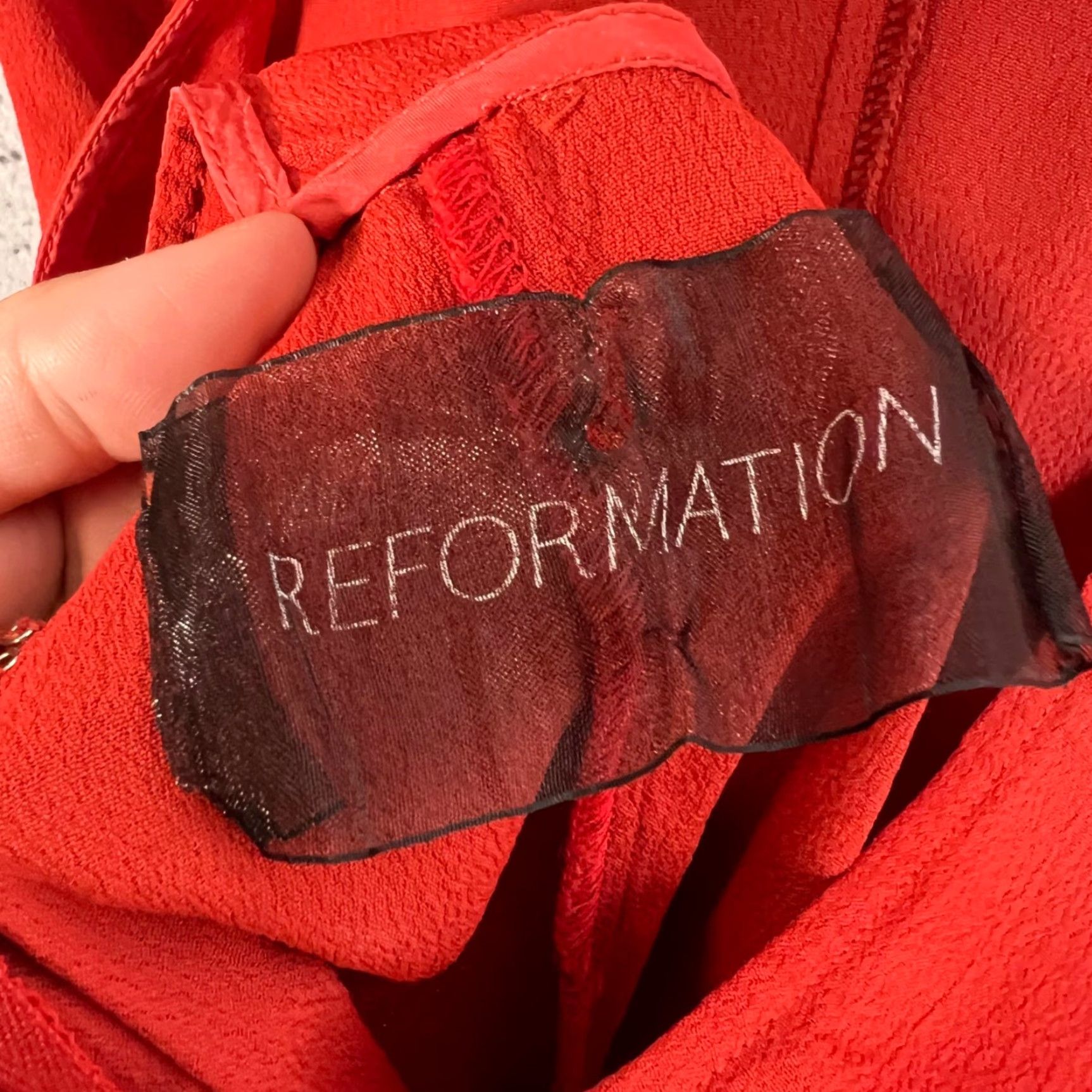 Reformation VINTAGE Reformation Dress Shirt Midi Open Back Tie Detail Cap Sleeves XS Adult Women Red 90s Womens Dress Size XS / US 0-2 / IT 36-38 - 3 Thumbnail