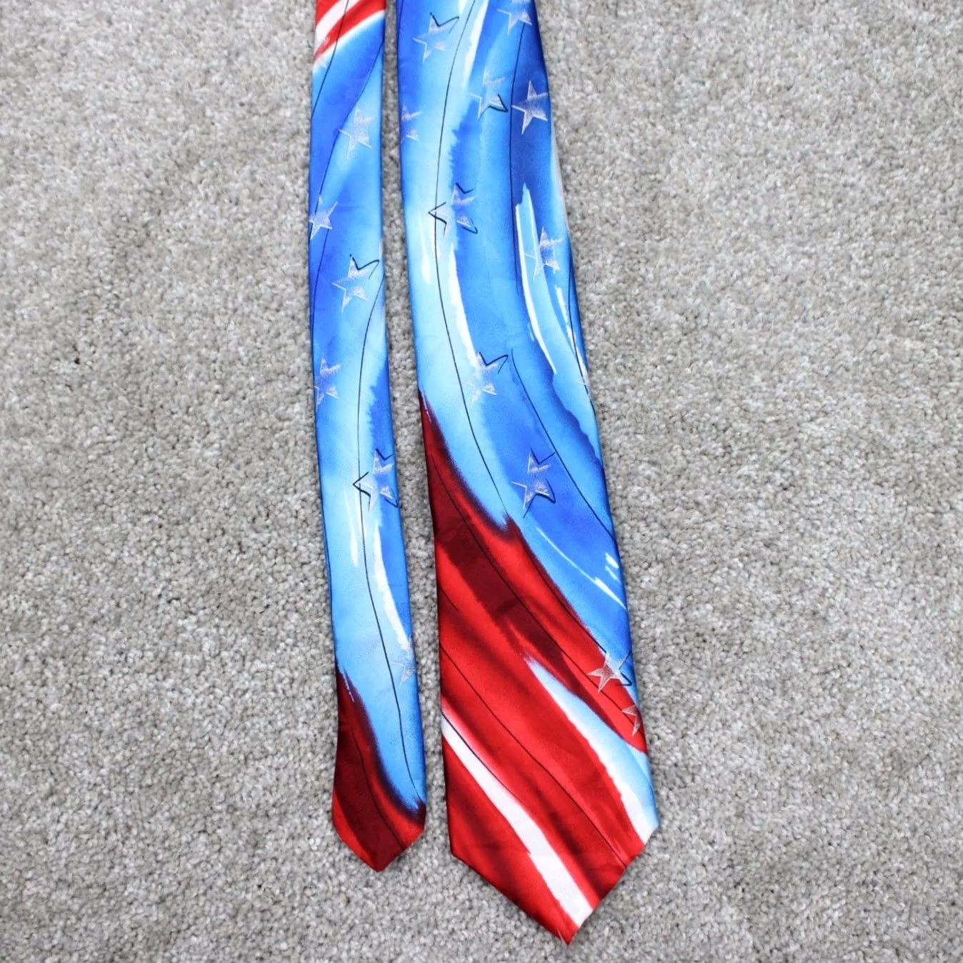 Vintage J. Garcia Necktie Mens Silk Blue/Red Geometric 58" Classic Tie Bold Blue Accent Logo 100% Silk Pattern Geometric 57"-60" Length Mens NN Size ONE SIZE - 7 Thumbnail