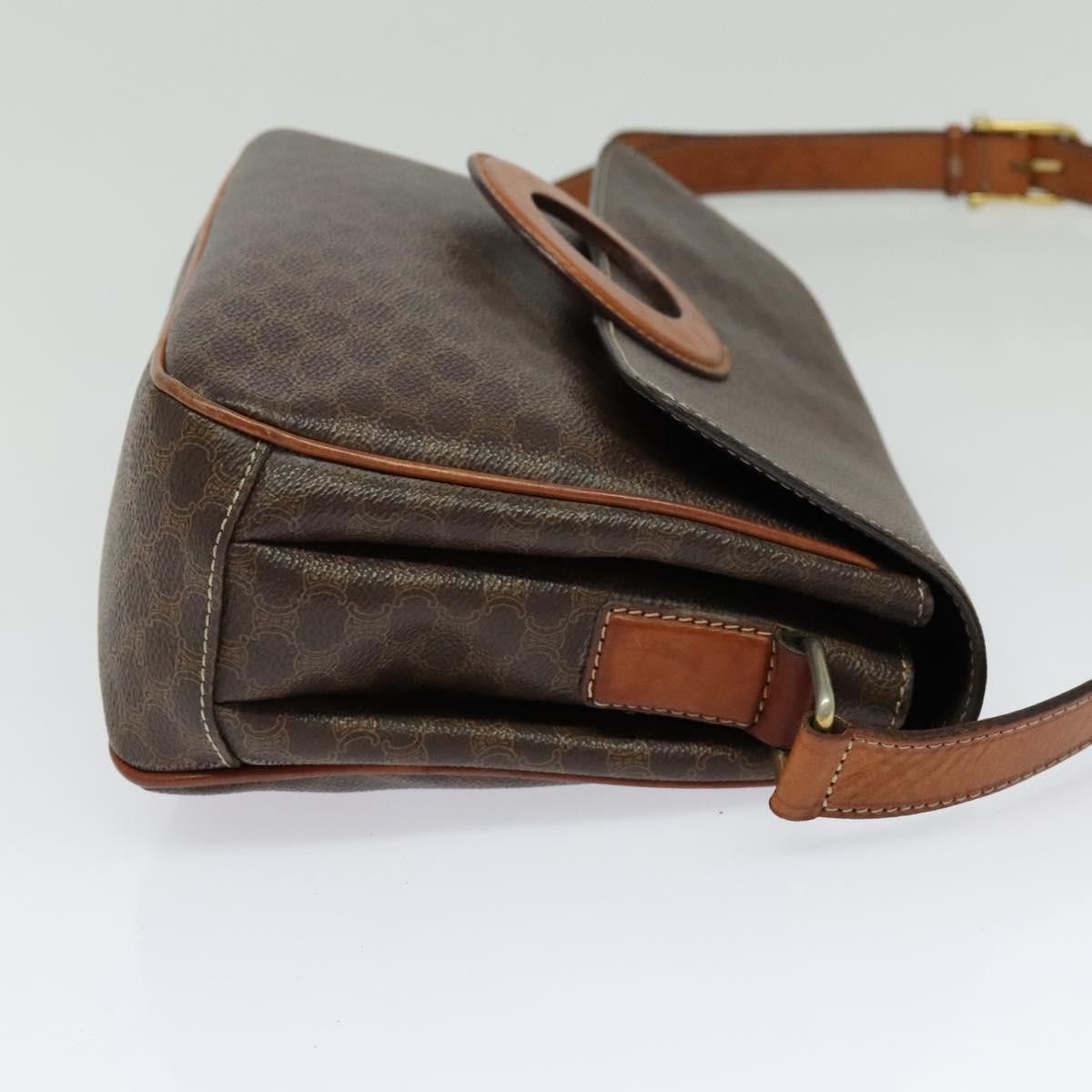 Celine CELINE Macadam Canvas Shoulder Bag Pvc Leather Brown Gold Size ONE SIZE - 5 Thumbnail