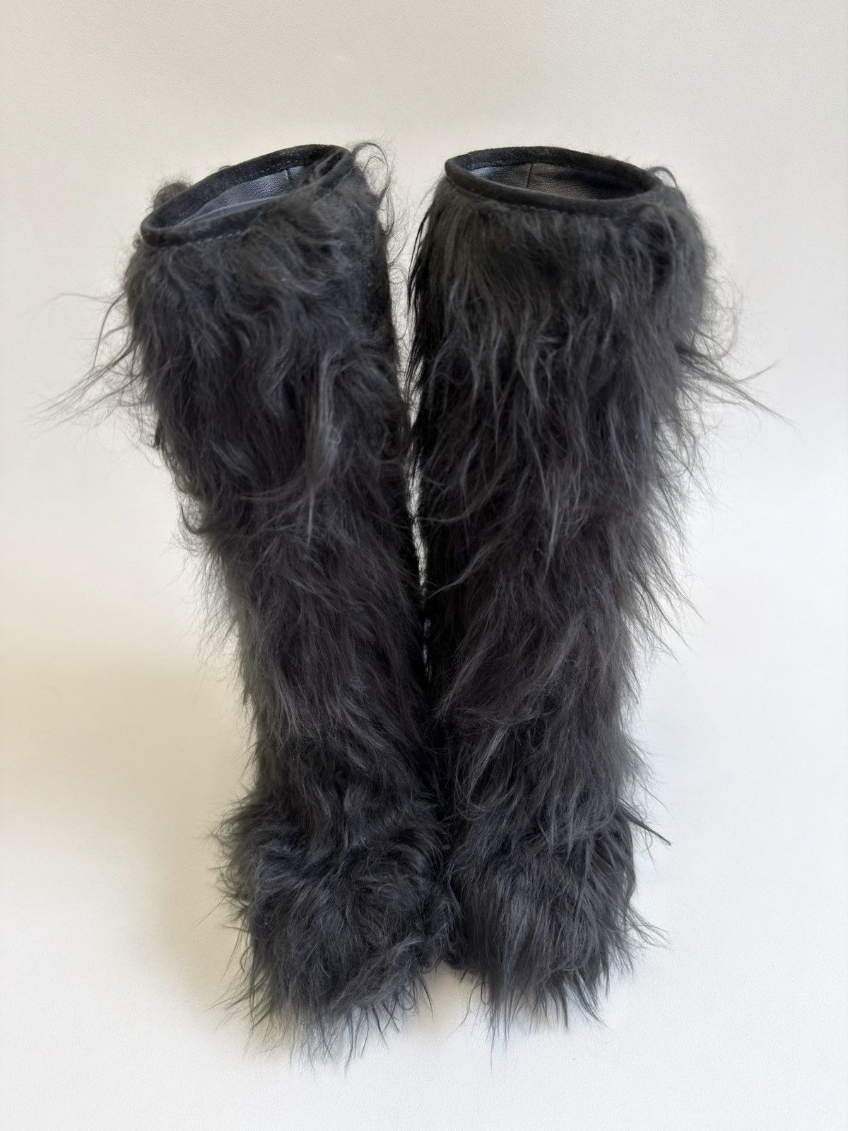 Miu Miu Eco Mongolian Faux Fur Tall Boots Size US 6.5 / IT 36.5 - 8 Thumbnail