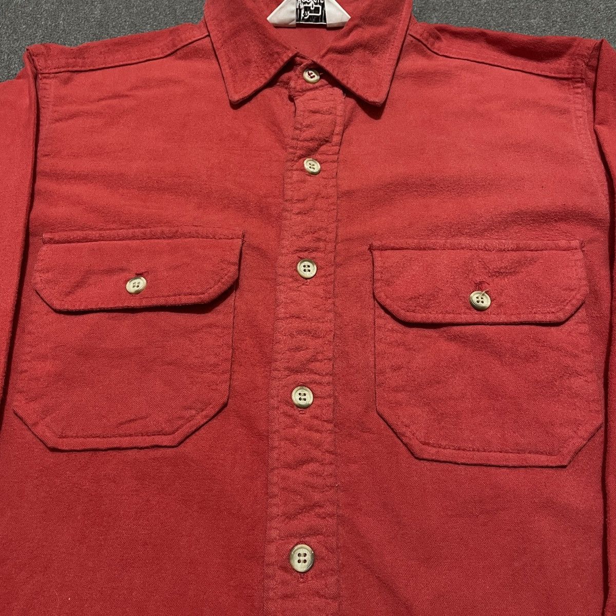 Vintage 70s Woolrich Red USA Longsleeve Shirt Size US M / EU 48-50 / 2 - 2 Thumbnail