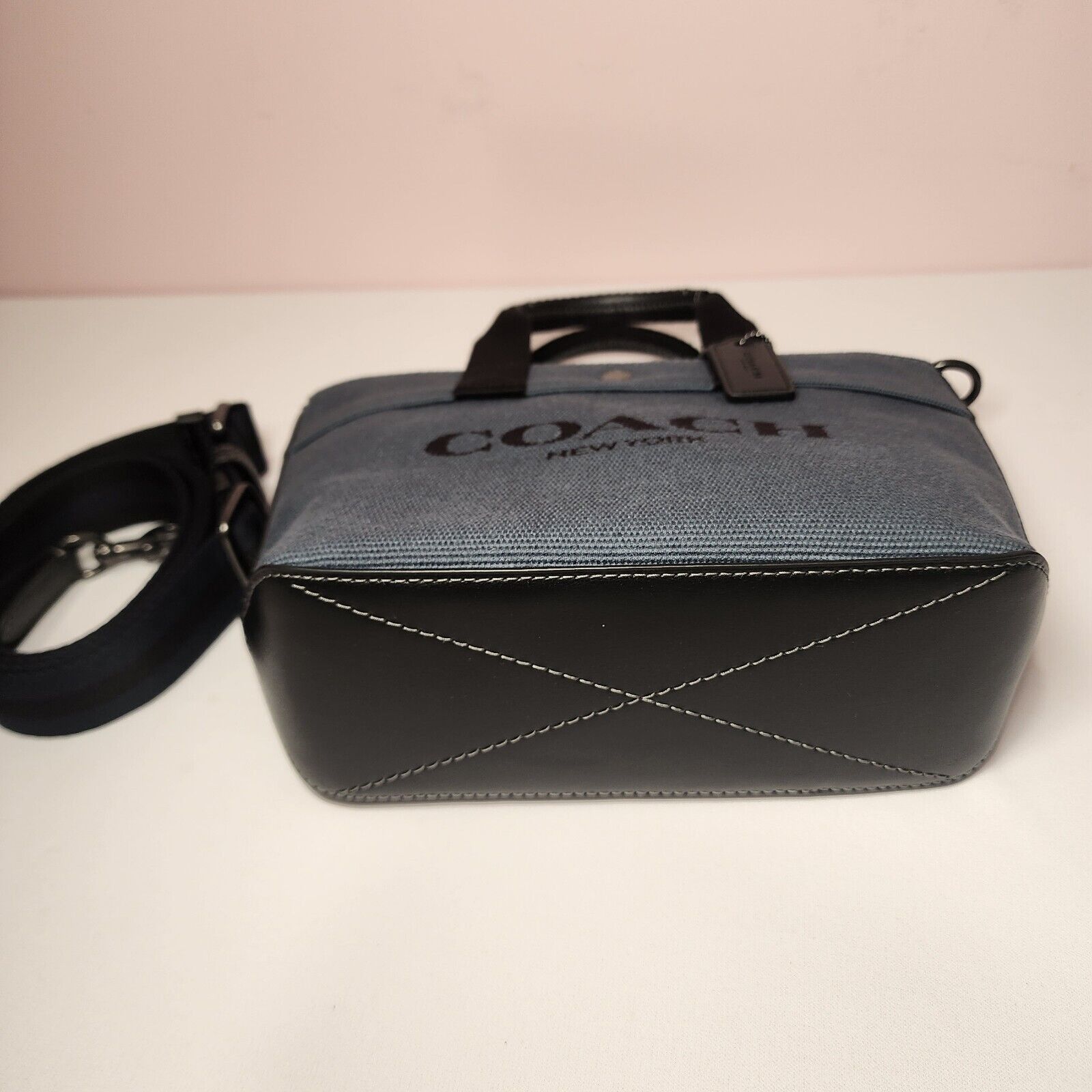 Coach Coach CU299 MEN'S Tote 20 Colorblock QB Denim Midnight Navy Size ONE SIZE - 5 Thumbnail