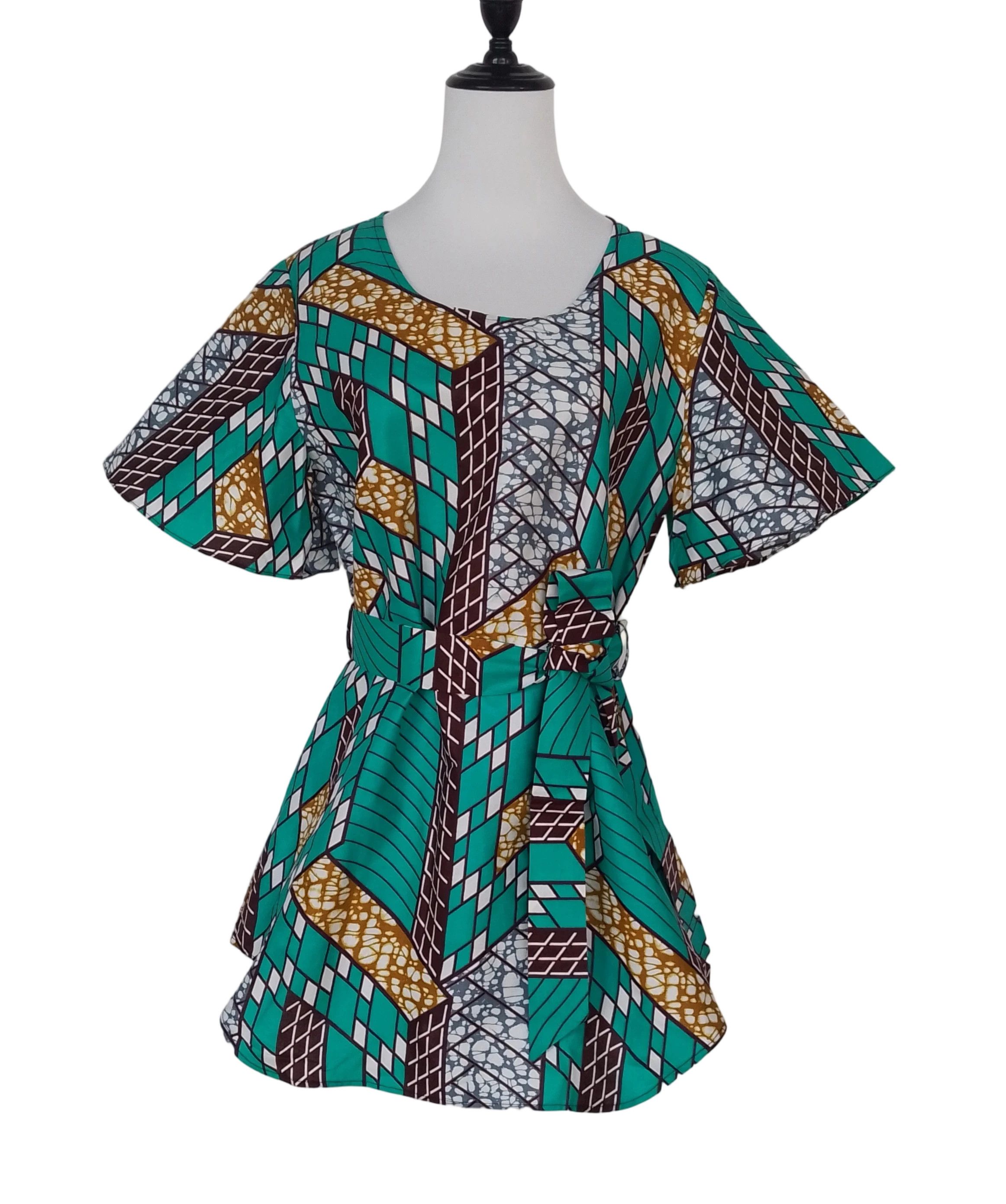 Other Cotton Tunic Shirt For Women African Wax Print Blouse Size L / US 10 / IT 46 - 1 Thumbnail