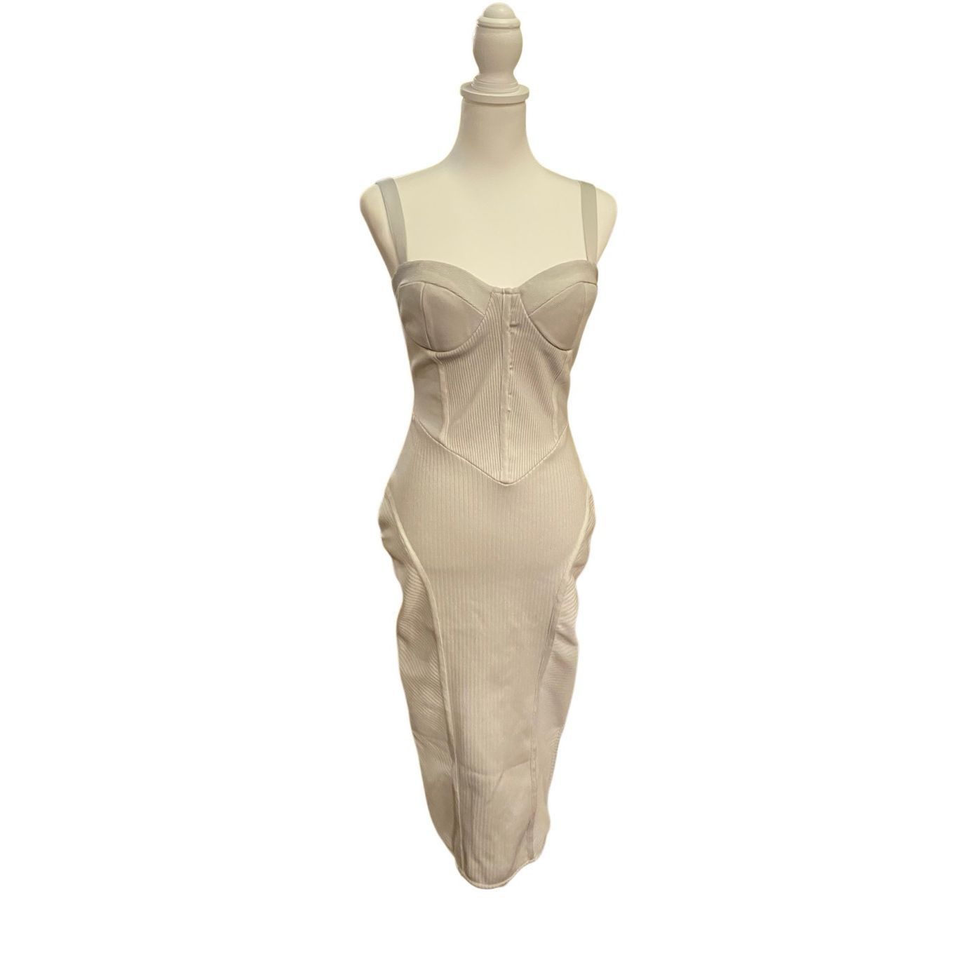 Retrofete RETROFETE Zora Grey Knit Dress with Bustier Size Medium Size M / US 6-8 / IT 42-44 - 1 Thumbnail