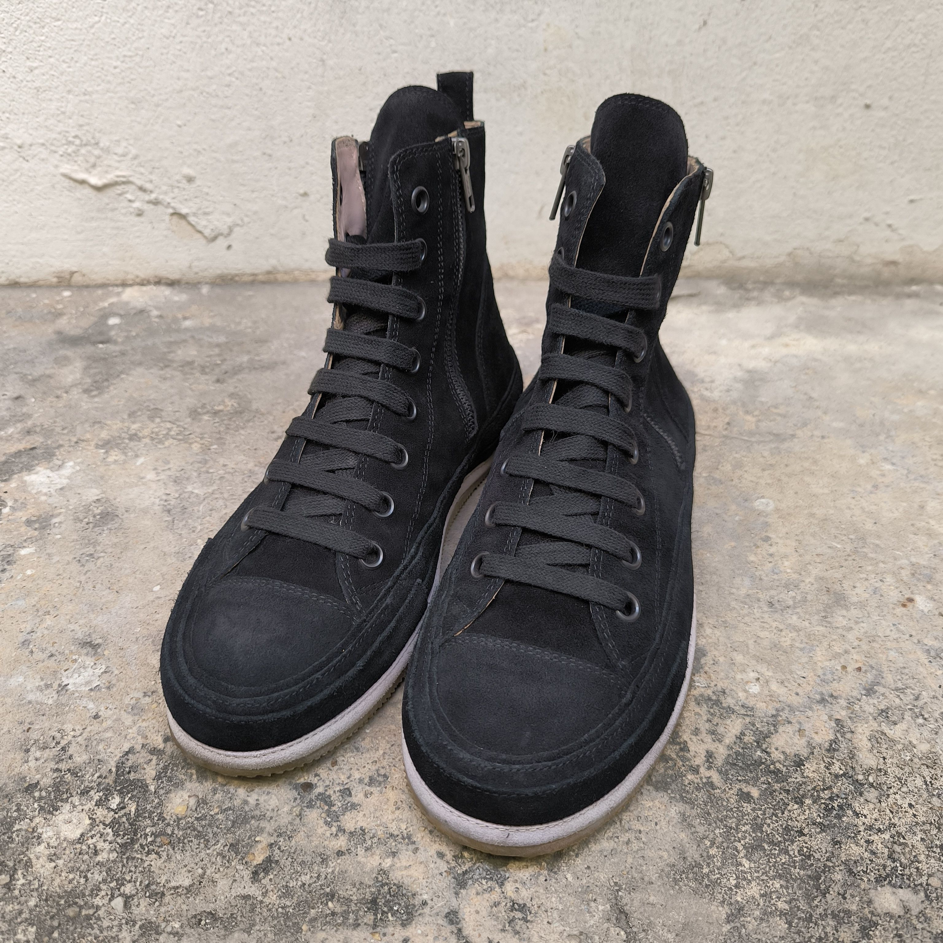 Ann Demeulemeester ANN DEMEULEMEESTER "SCAMOSCIATO GLICINE + NERO" Size US 7 / EU 40 - 4 Thumbnail