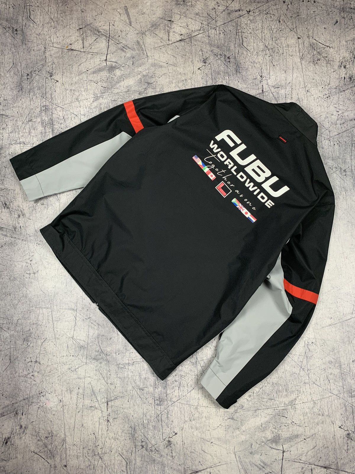 Fubu Fubu Worldwide Big Logo Jacket Y2K Size XL Multicolor Size US XL / EU 56 / 4 - 1 Thumbnail