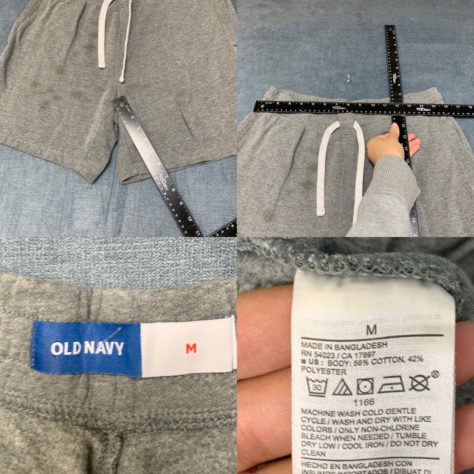 Old Navy VINTAGE Old Navy Sweatshort Mens Medium Heather Gray Knit Cotton Outdoor Wear Drawstring Size ONE SIZE - 8 Thumbnail