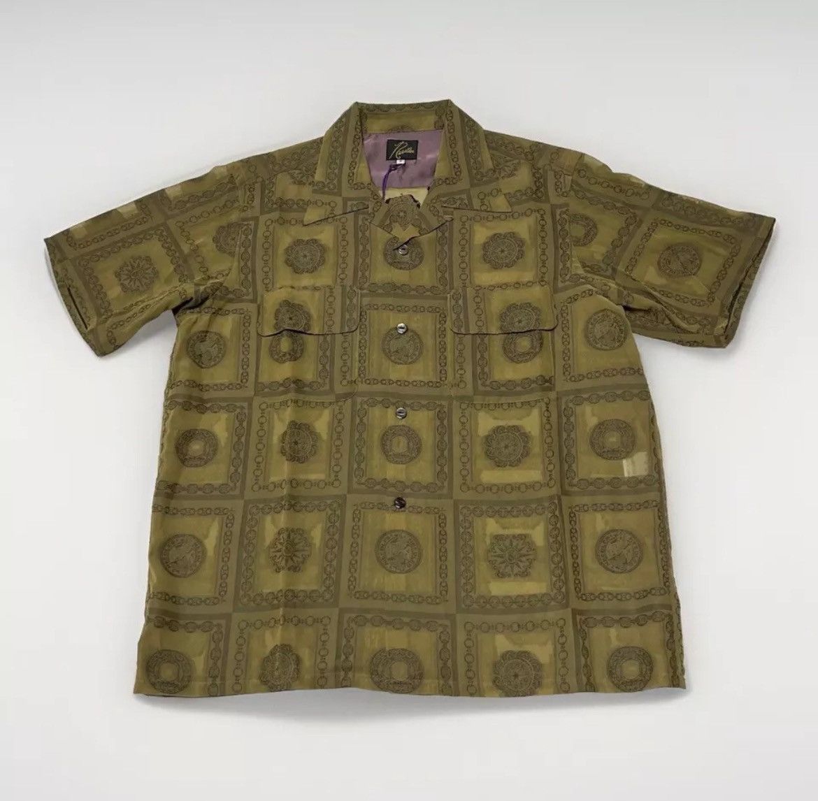Needles Needles Classic Camp Shirt Mens S PE/R Chain Border Jacquard Size US S / EU 44-46 / 1 - 2 Thumbnail