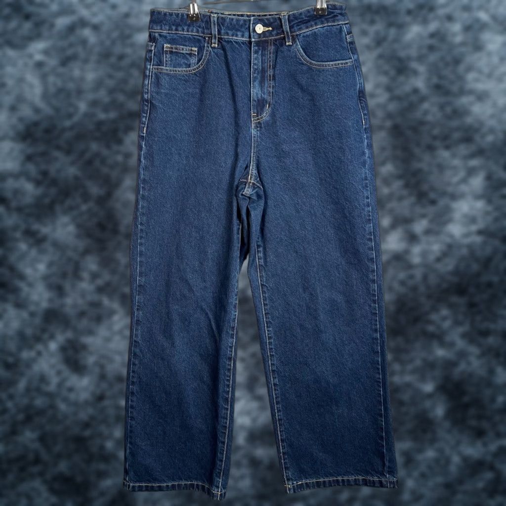 Vintage Urban Revivo Womens Jeans Size 6 High-Waist Wide-Leg Denim Blue 100% Cotton Size 28" / US 6 / IT 42 - 1 Thumbnail