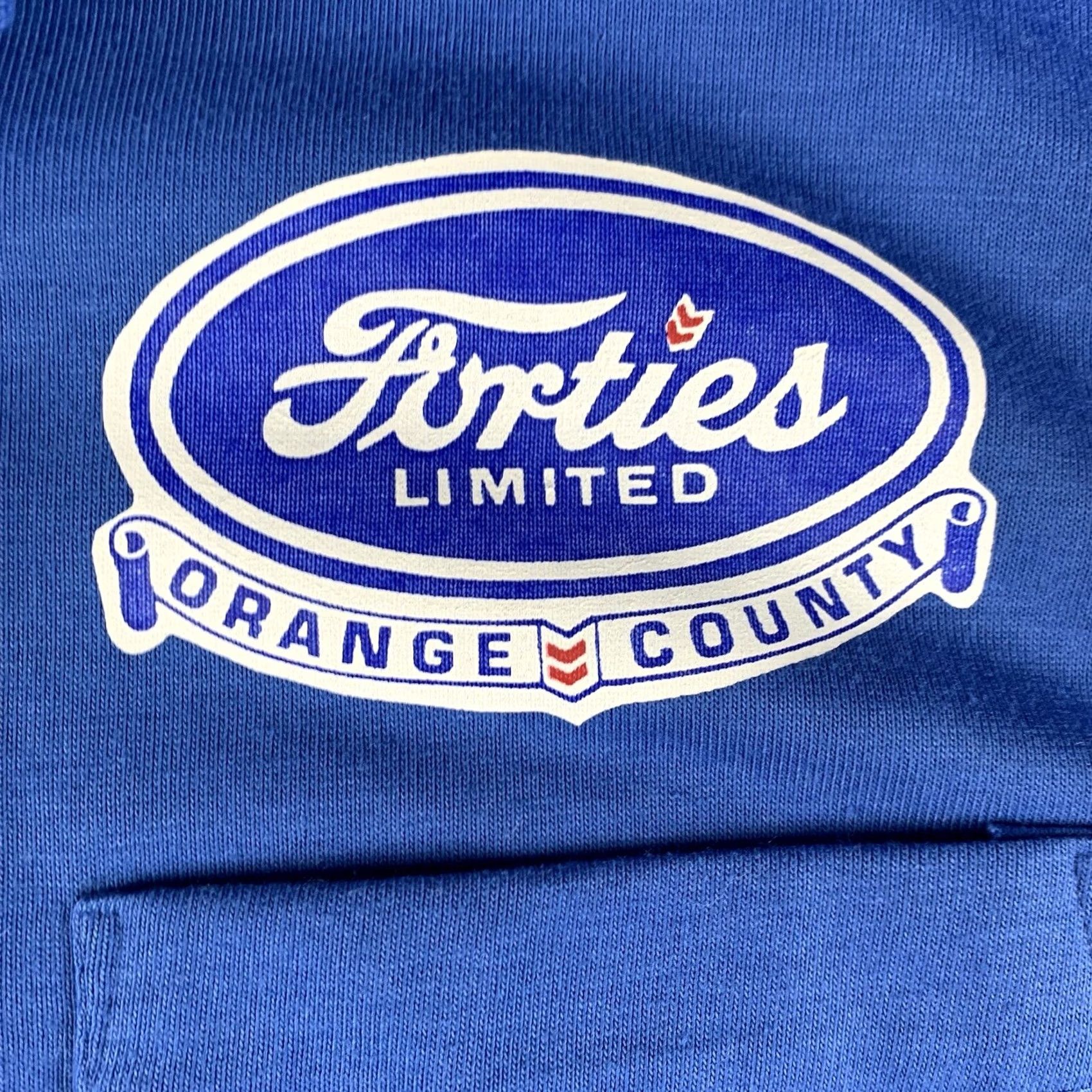 Hanes VINTAGE Hanes Forties Limited Orange County polo shirt Mens XL blue Ford Car Club Vintage Polo Shirt Mens XL Blue Ford Car Club Vintage Overall Shirt Size US XL / EU 56 / 4 - 4 Thumbnail