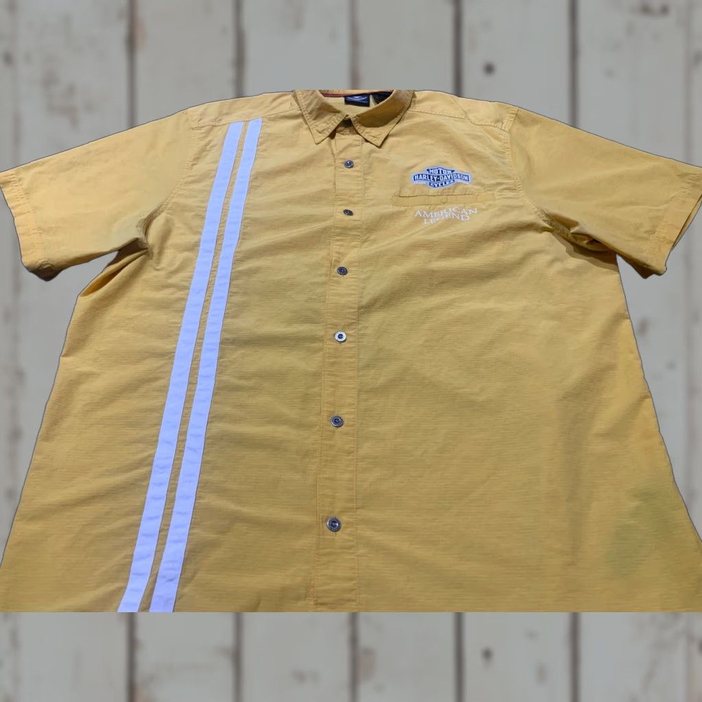 Harley Davidson Harley-Davidson Men Shirt 2XL Short Sleeve Button-Up Cotton Nylon Casual Biker Size US XXL / EU 58 / 5 - 1 Thumbnail