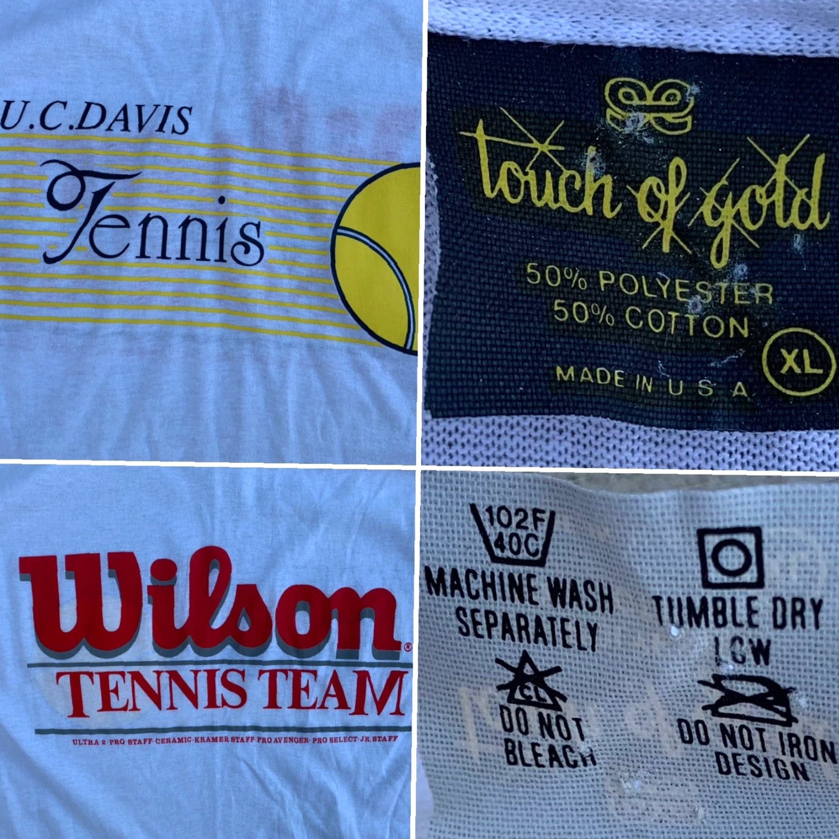 Wilson vintage UC Davis Tennis t-shirt Wilson Tennis Team made in USA size XL Size US XL / EU 56 / 4 - 7 Thumbnail